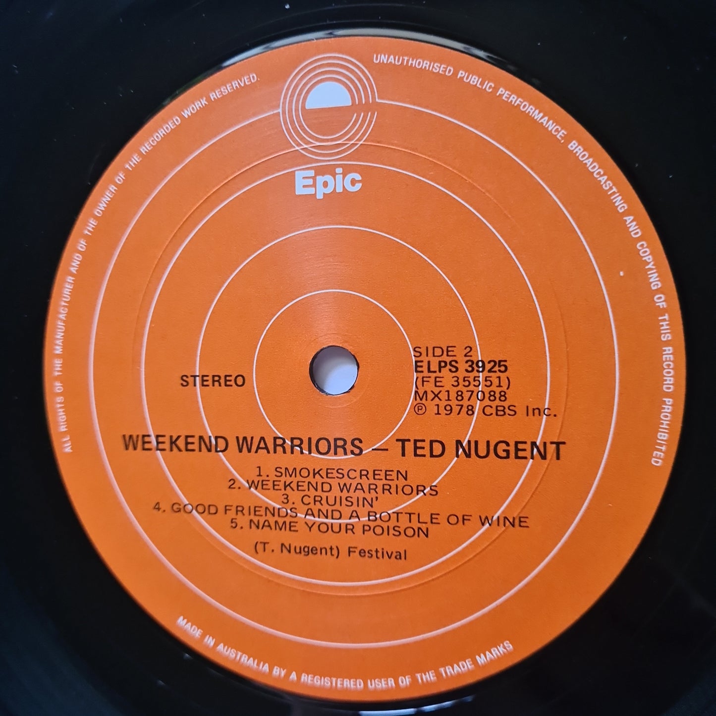 Ted Nugent – Weekend Warriors - 1978 - Vinyl Record