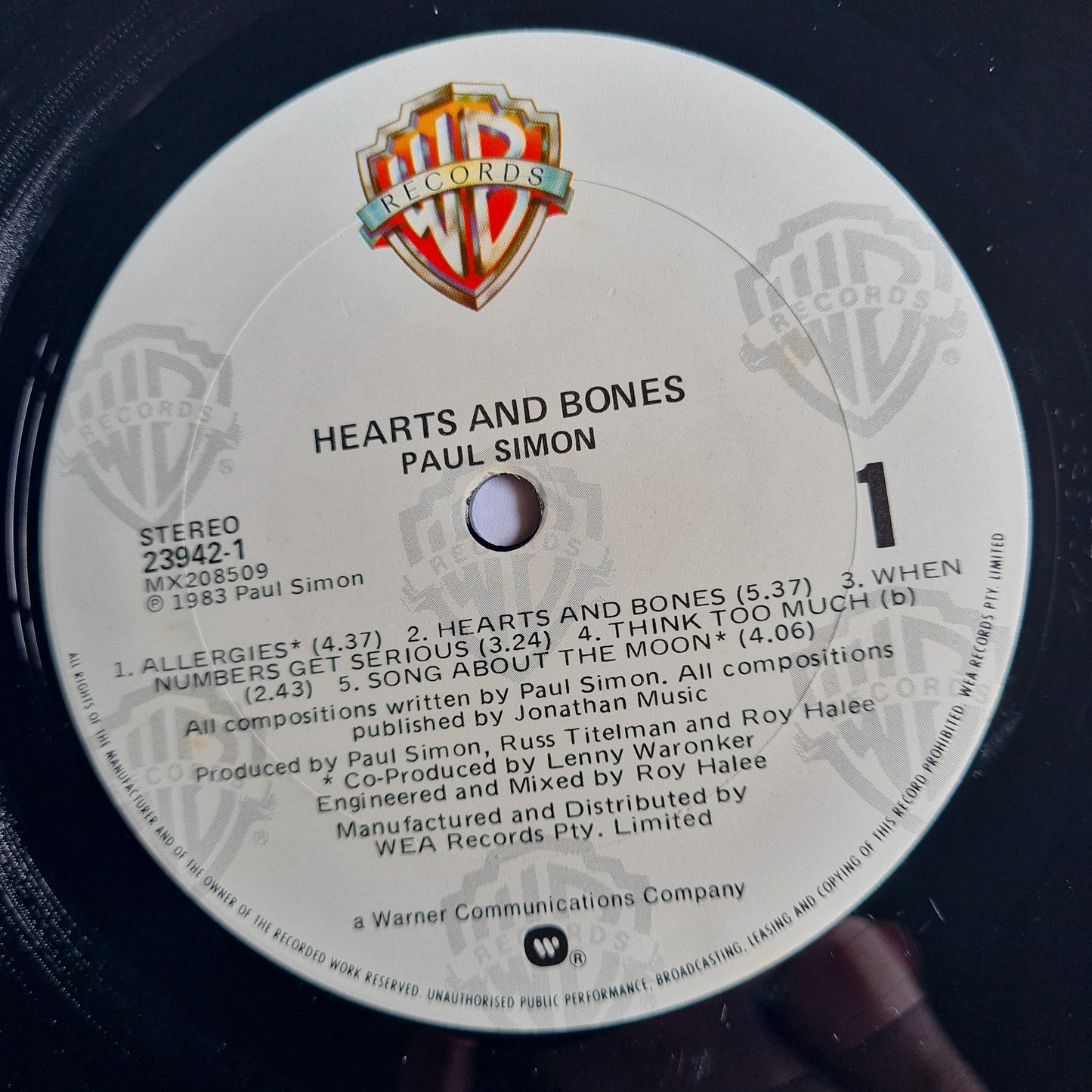 Paul Simon – Hearts & Bones - 1983 - Vinyl Record