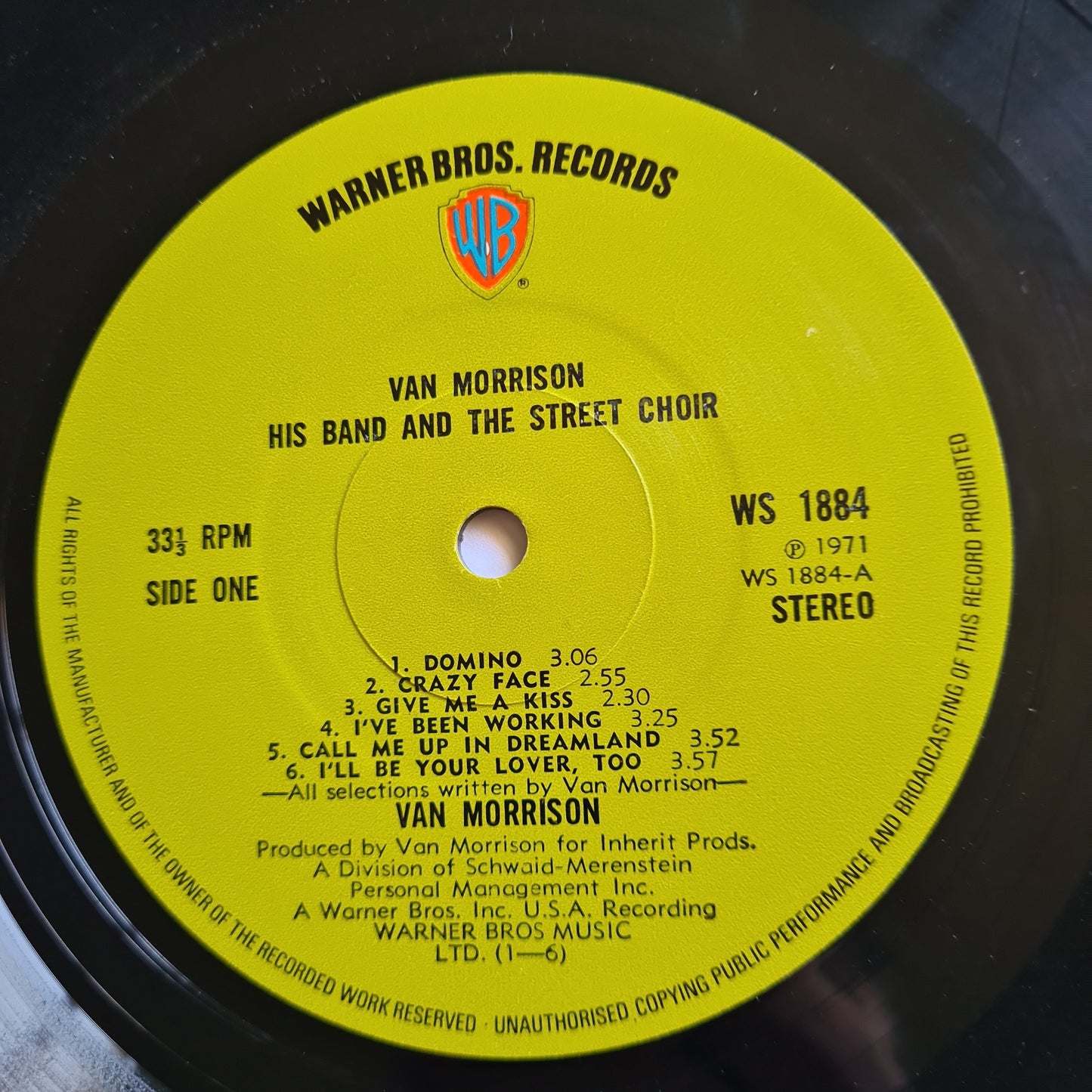 Van Morrison –  His Band And The Street Choir - 1970 (U.S Gatefold Pressing) - Vinyl Record