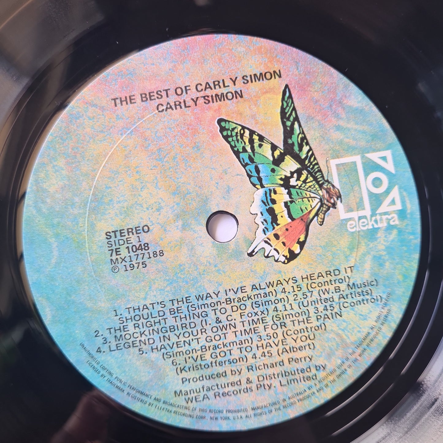 Carly Simon – The Best Of Carly Simon - 1975 - Vinyl Record