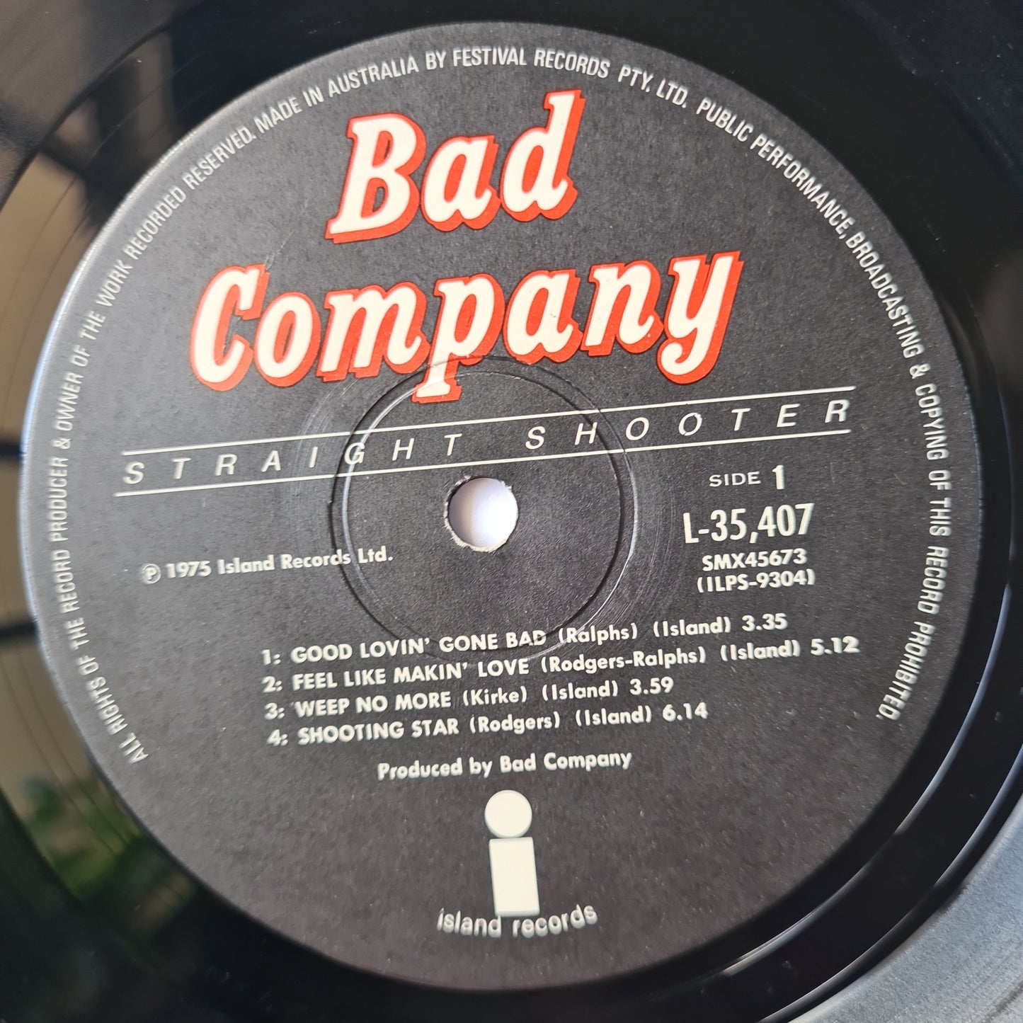 Bad Company – Straight Shooter - 1975 - Vinyl Record