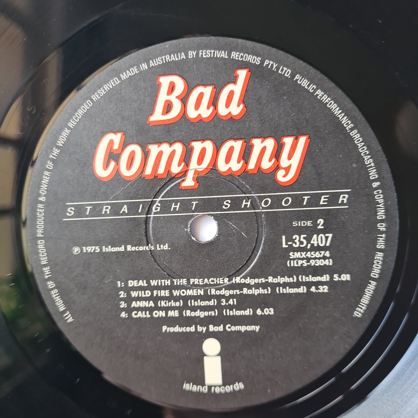 Bad Company – Straight Shooter - 1975 - Vinyl Record