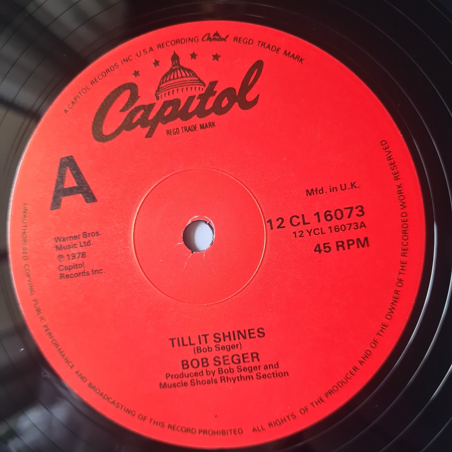 Bob Seger & The Silver Bullet Band – Till It Shines (Maxi Single) - 1978 - Vinyl Record