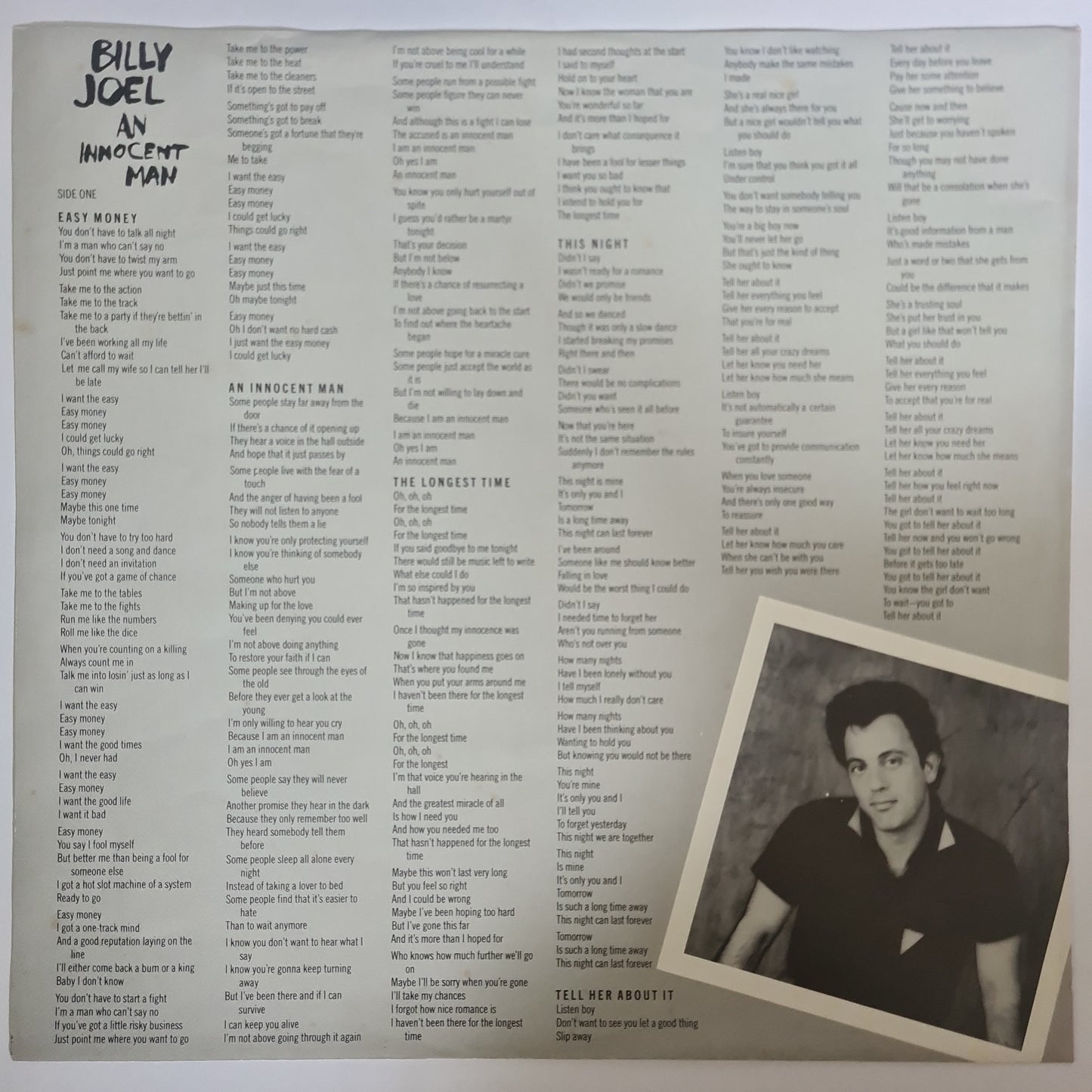 Billy Joel – Innocent Man - 1983 - Vinyl Record