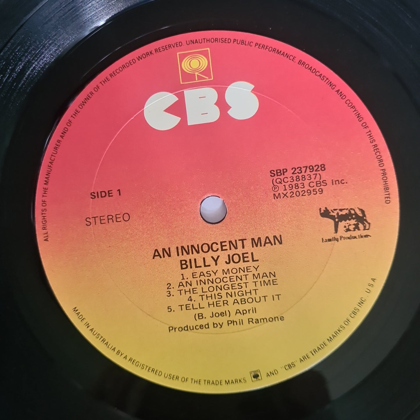 Billy Joel – Innocent Man - 1983 - Vinyl Record