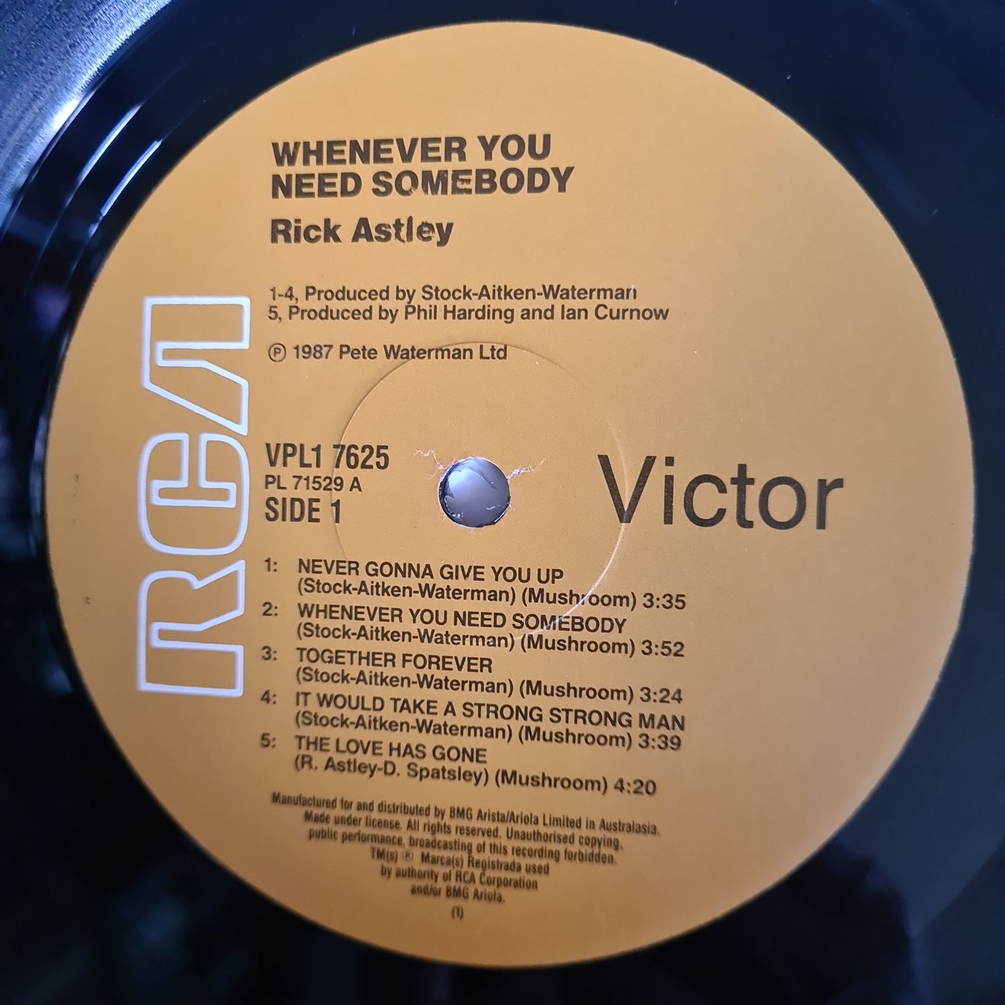 Rick Astley – Whenever You Need Somebody - 1987 (Gatefold) - Vinyl Record