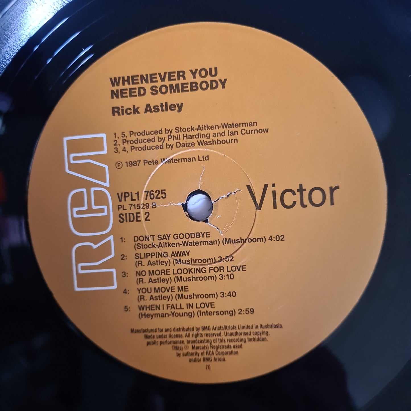 Rick Astley – Whenever You Need Somebody - 1987 (Gatefold) - Vinyl Record