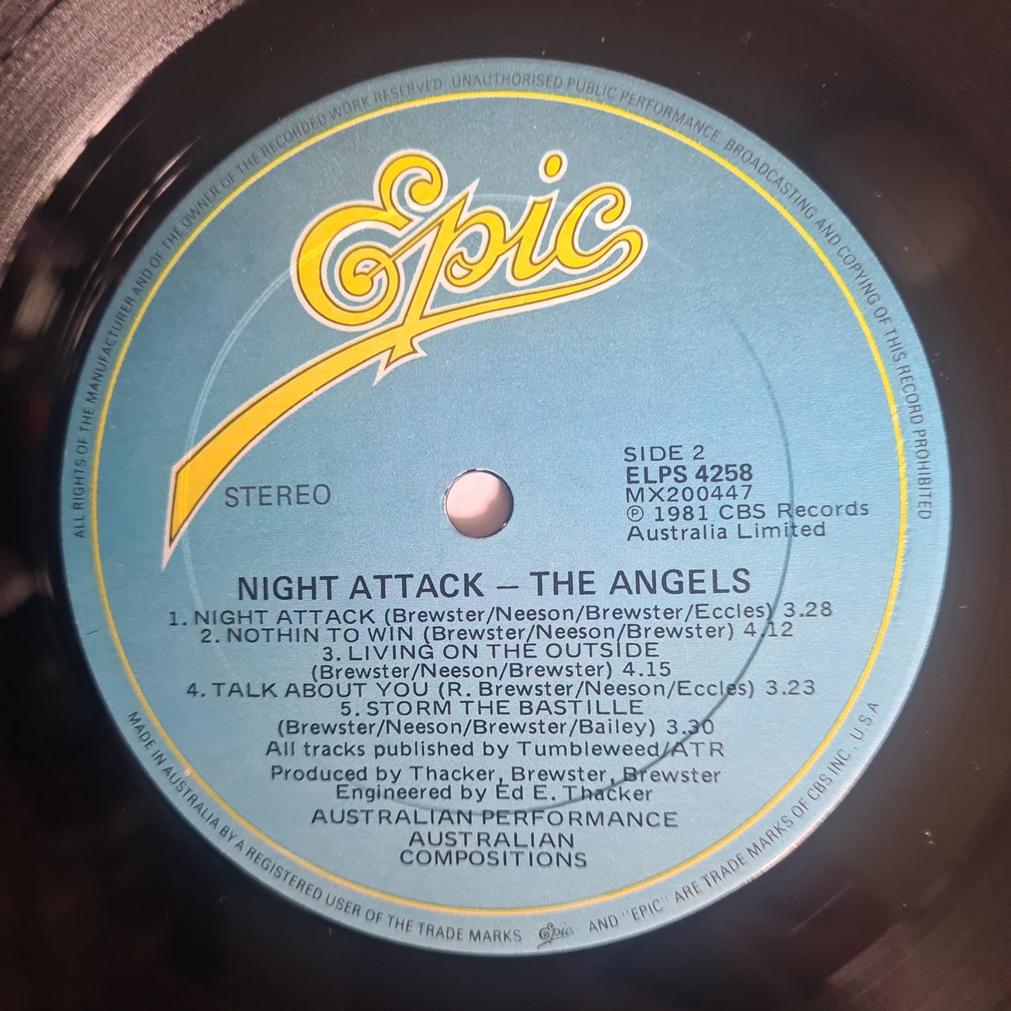 The Angels – Night Attack - 1981 - Vinyl Record