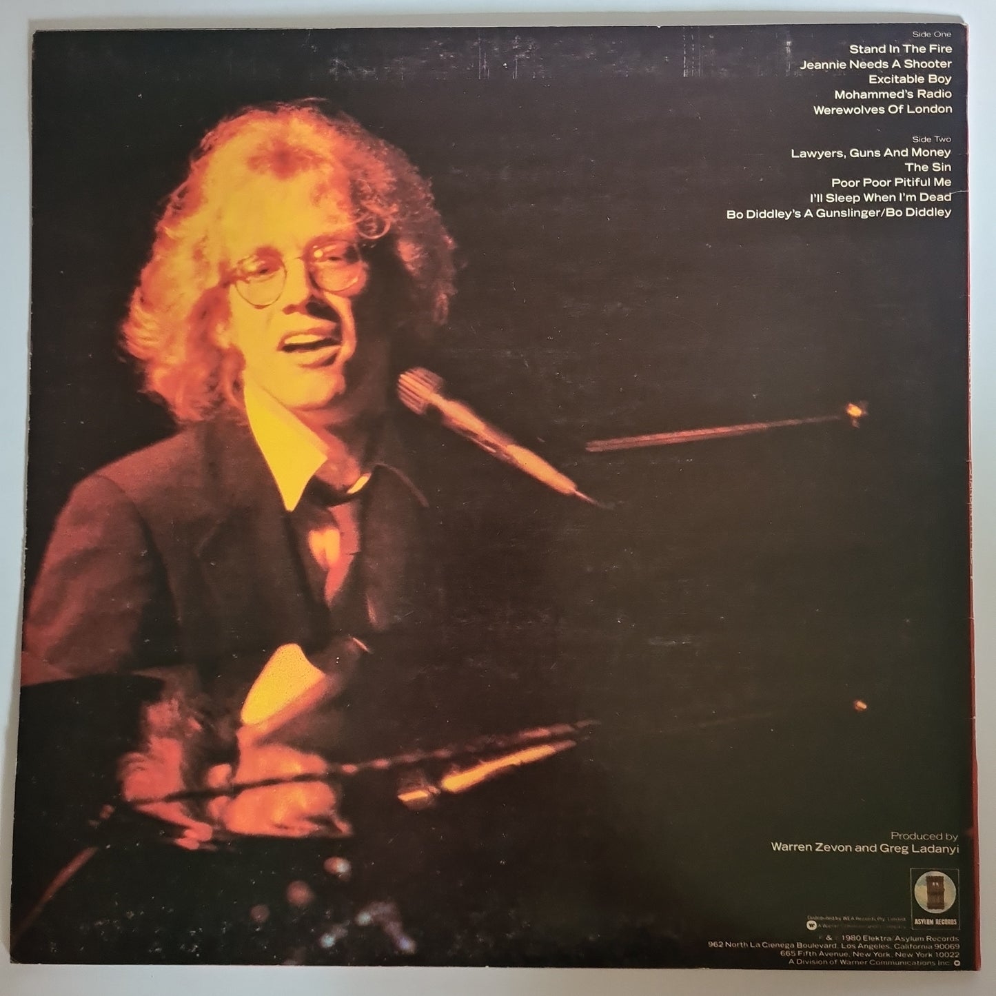 Warren Zevon – Stand In The Fire - 1980 - Vinyl Record