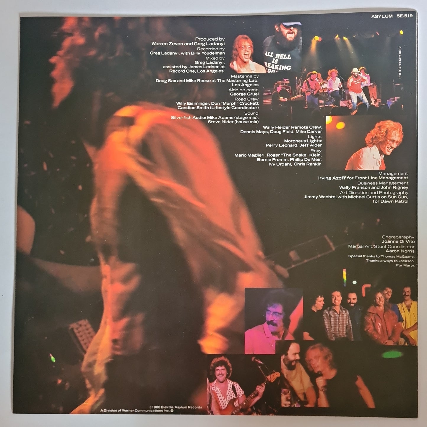 Warren Zevon – Stand In The Fire - 1980 - Vinyl Record