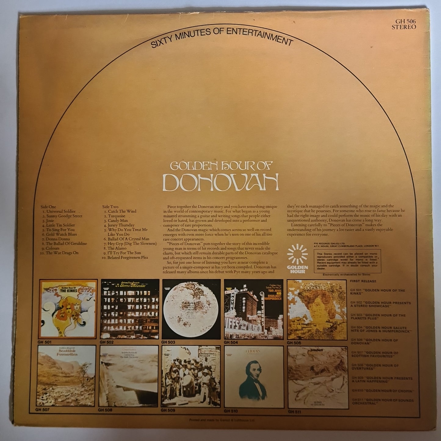 Donovan – Golden Hour Of Donovan (Greatest Hits) - 1971 - Vinyl Record
