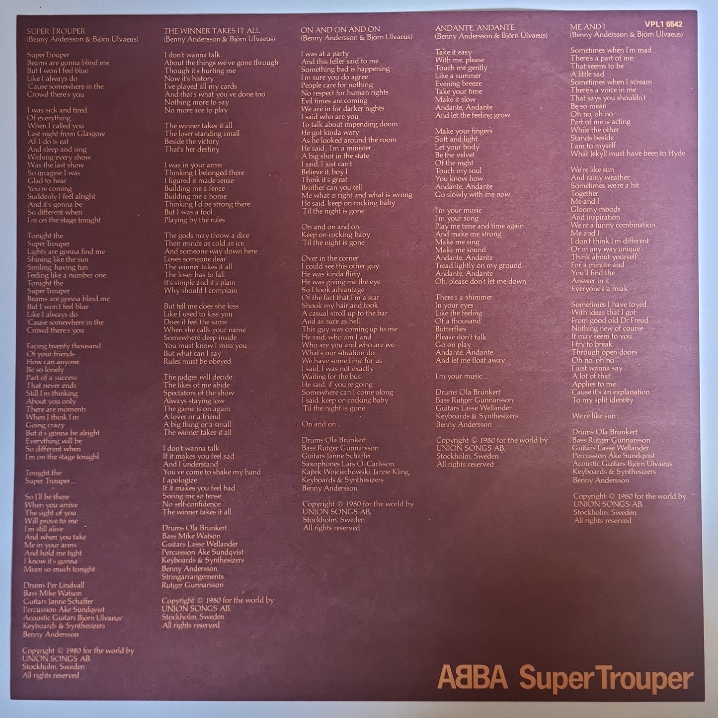 ABBA – Super Trouper - 1980