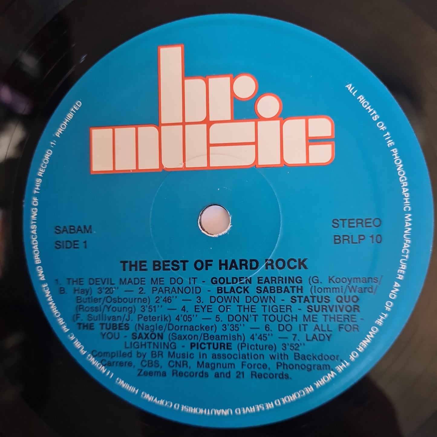 Various – The Best Of Hard Rock - 1987 - Vinyl Record