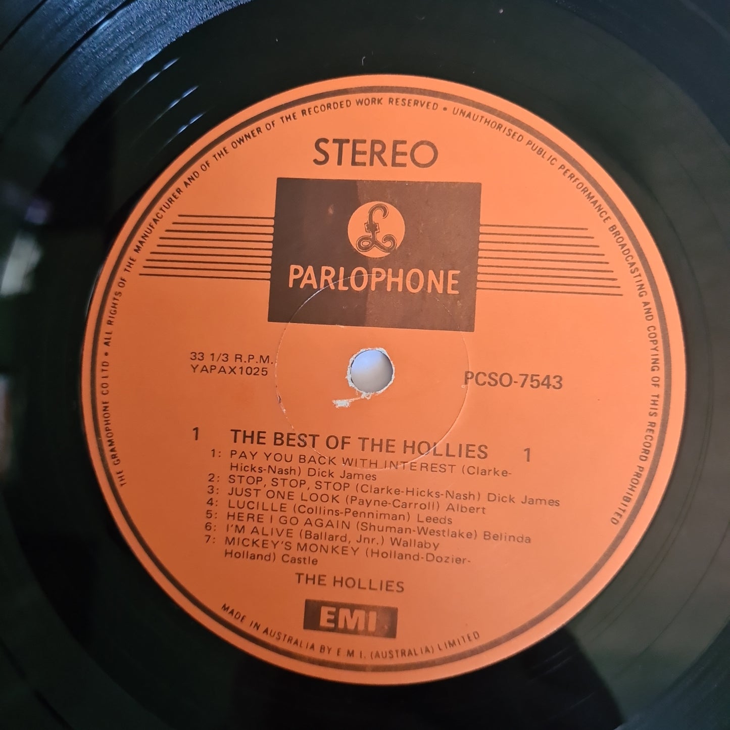 The Hollies – The Best Of The Hollies - 1975 - Vinyl Record
