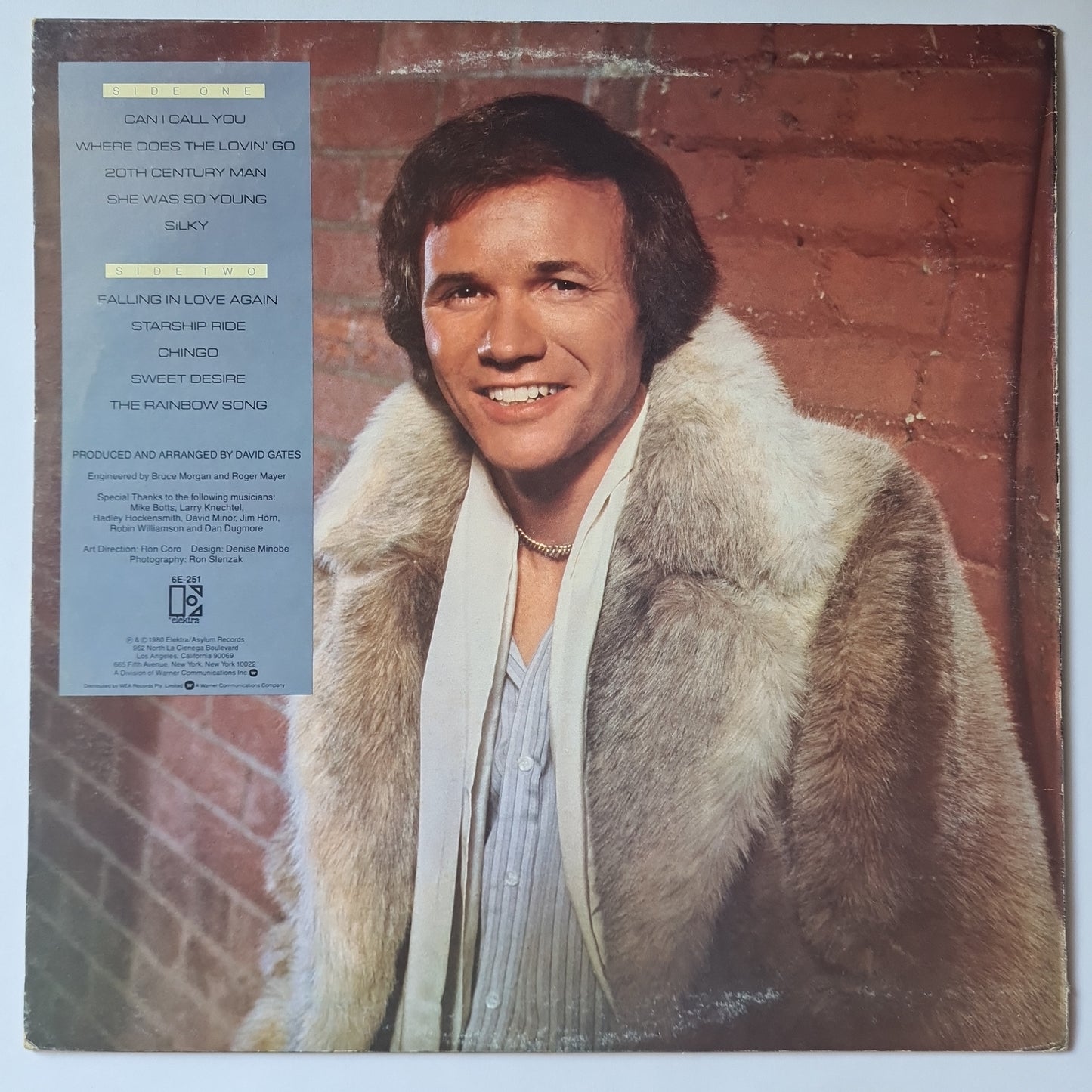 David Gates – Falling In Love Again - 1980 - Vinyl Record