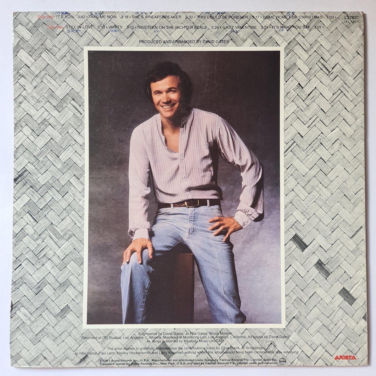 David Gates – Take Me Now - 1981 - Vinyl Record