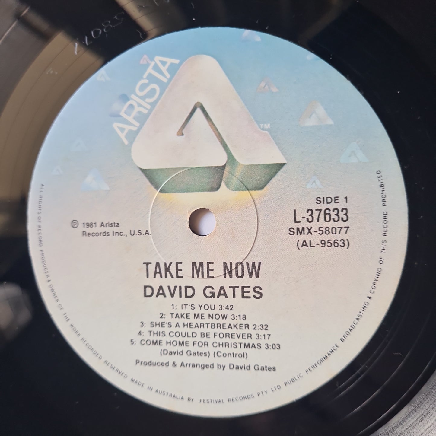 David Gates – Take Me Now - 1981 - Vinyl Record