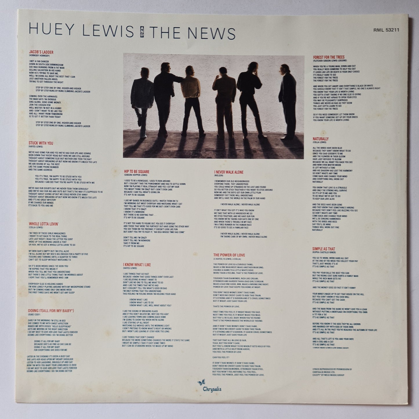 Huey Lewis & The News – Fore! - 1986 - Vinyl Record LP