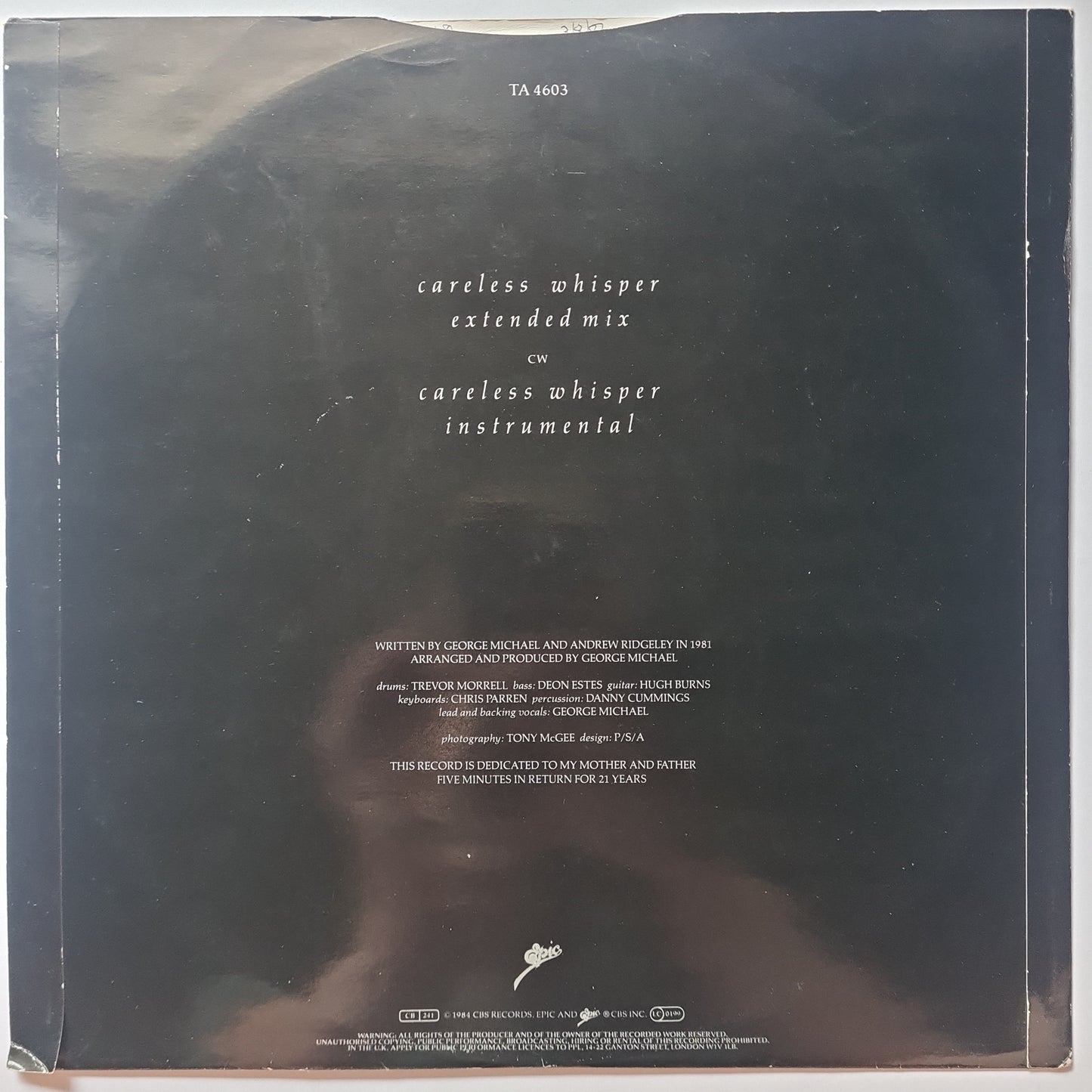 George Michael – Careless Whisper (Extended Mix) - 1984 (Maxi Single) - Vinyl Record