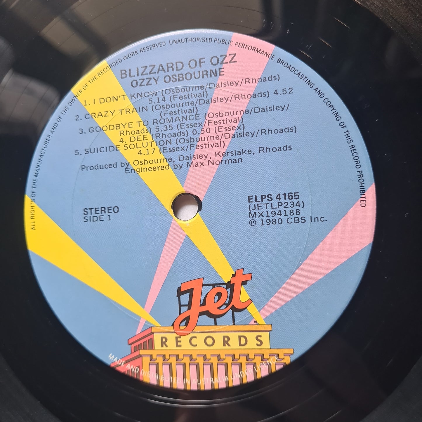 Ozzy Osbourne – Blizzard Of Ozz - 1981 - Australian Pressing - Vinyl Record