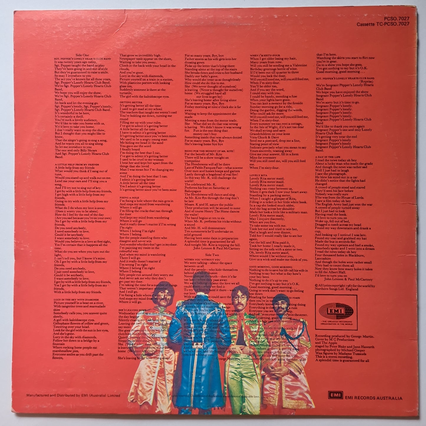 The Beatles – Sgt Peppers Lonely Hearts Club Band - 1967 (1987 Australian Pressing) (Gatefold) - Vinyl Record