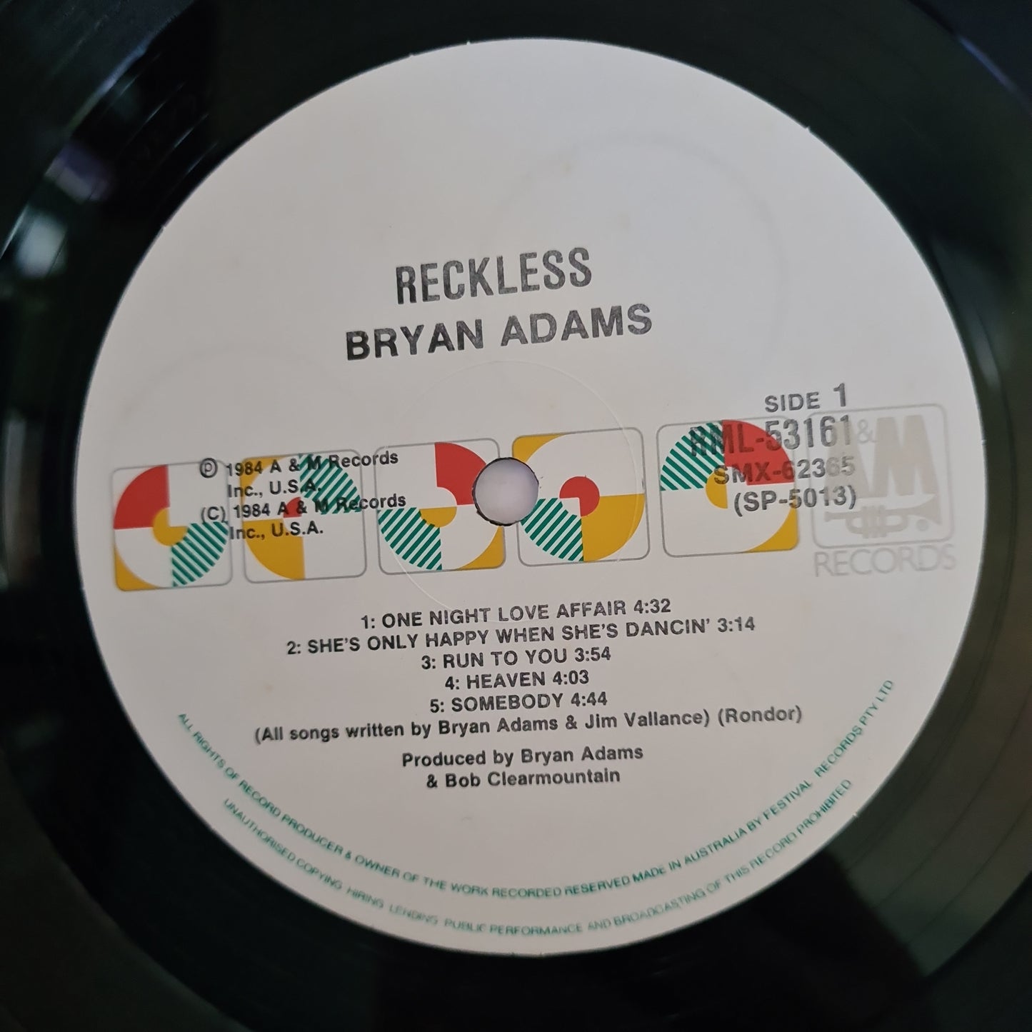 Bryan Adams – Reckless - 1984 - Vinyl Record