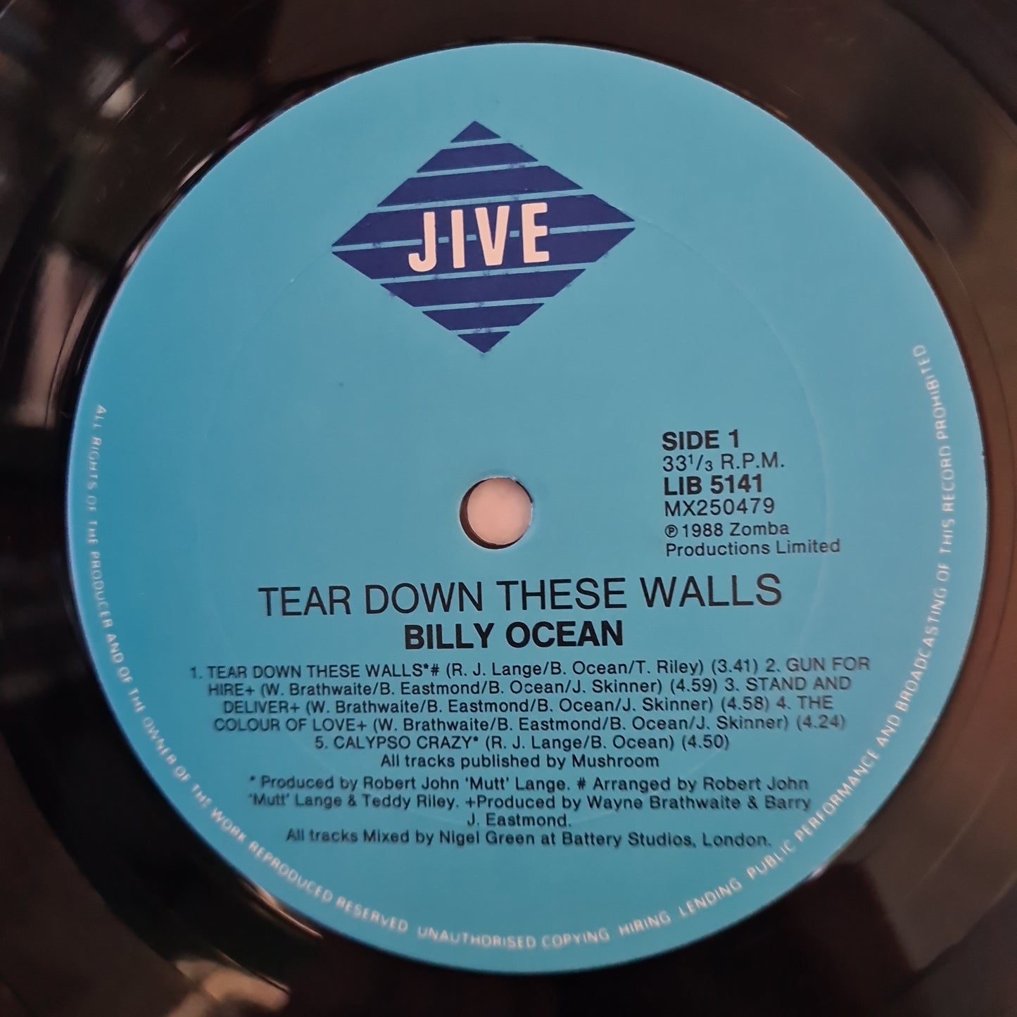 Billy Ocean – Tear Down These Walls - 1988 - Vinyl Record