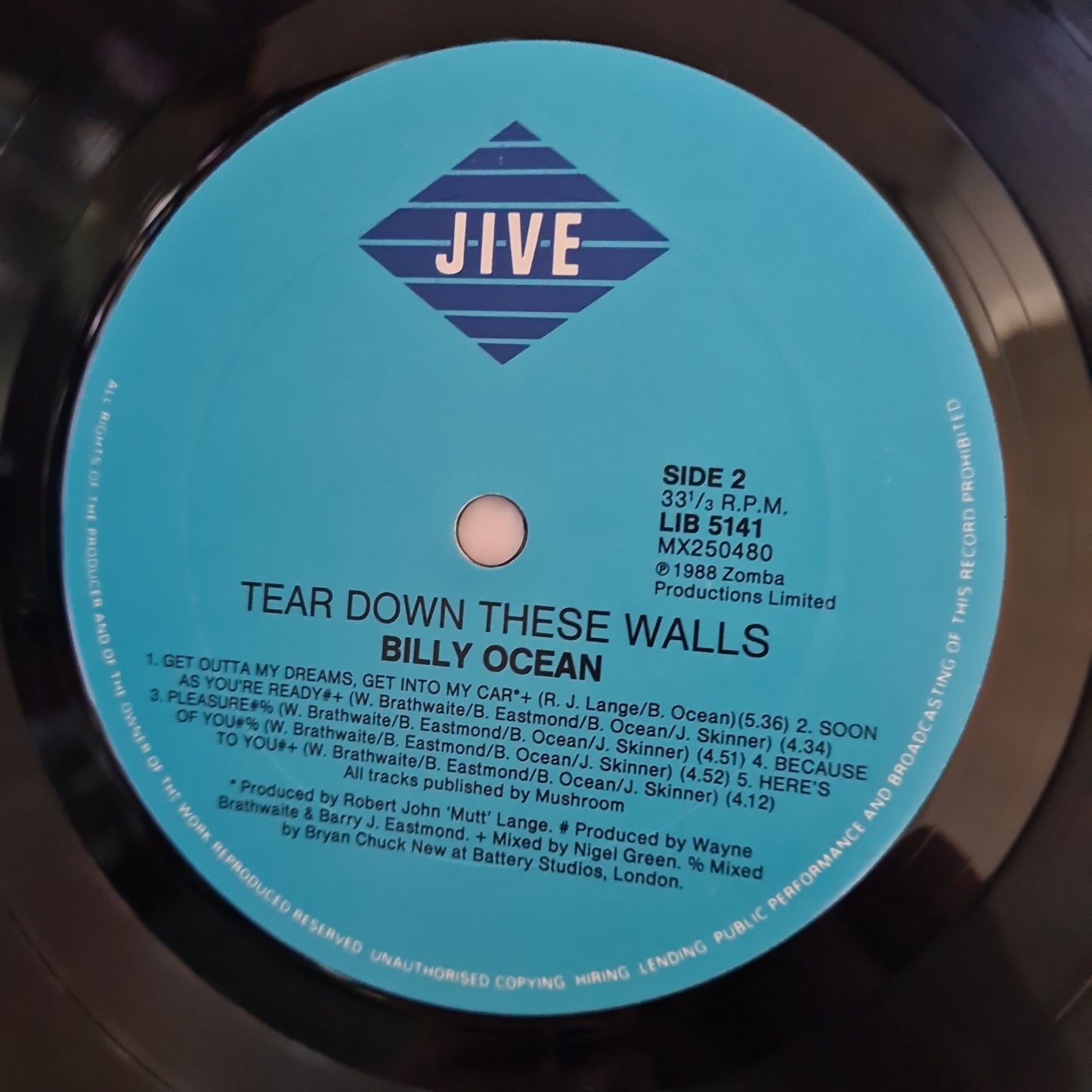 Billy Ocean – Tear Down These Walls - 1988 - Vinyl Record