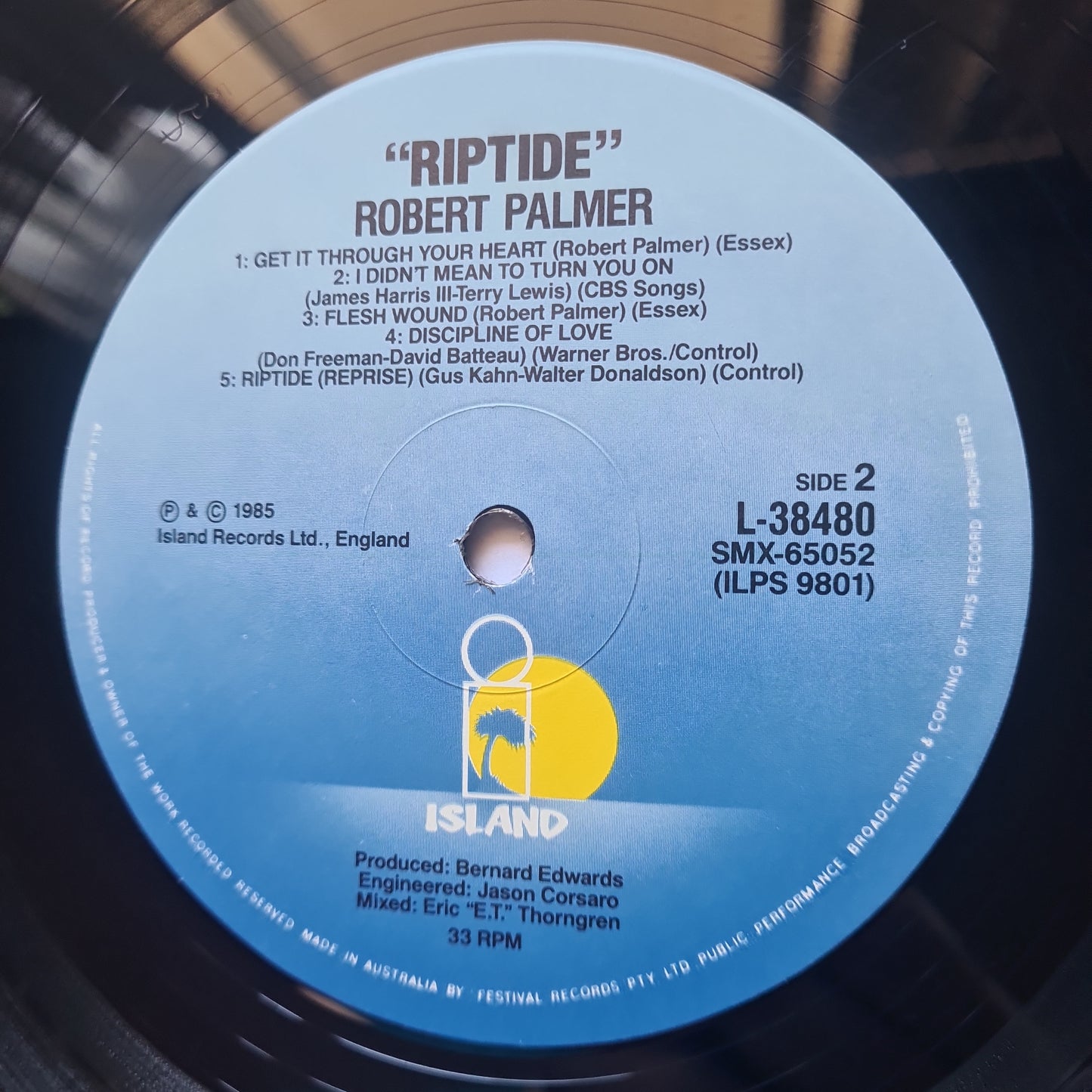 Robert Palmer – Riptide - 1986 - Vinyl Record