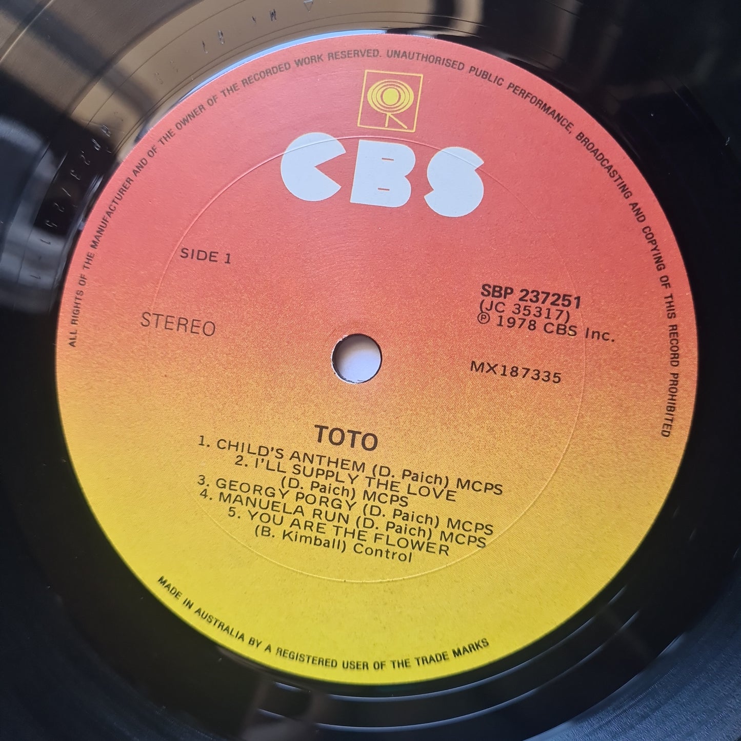 Toto – Toto - 1978 - Vinyl Record