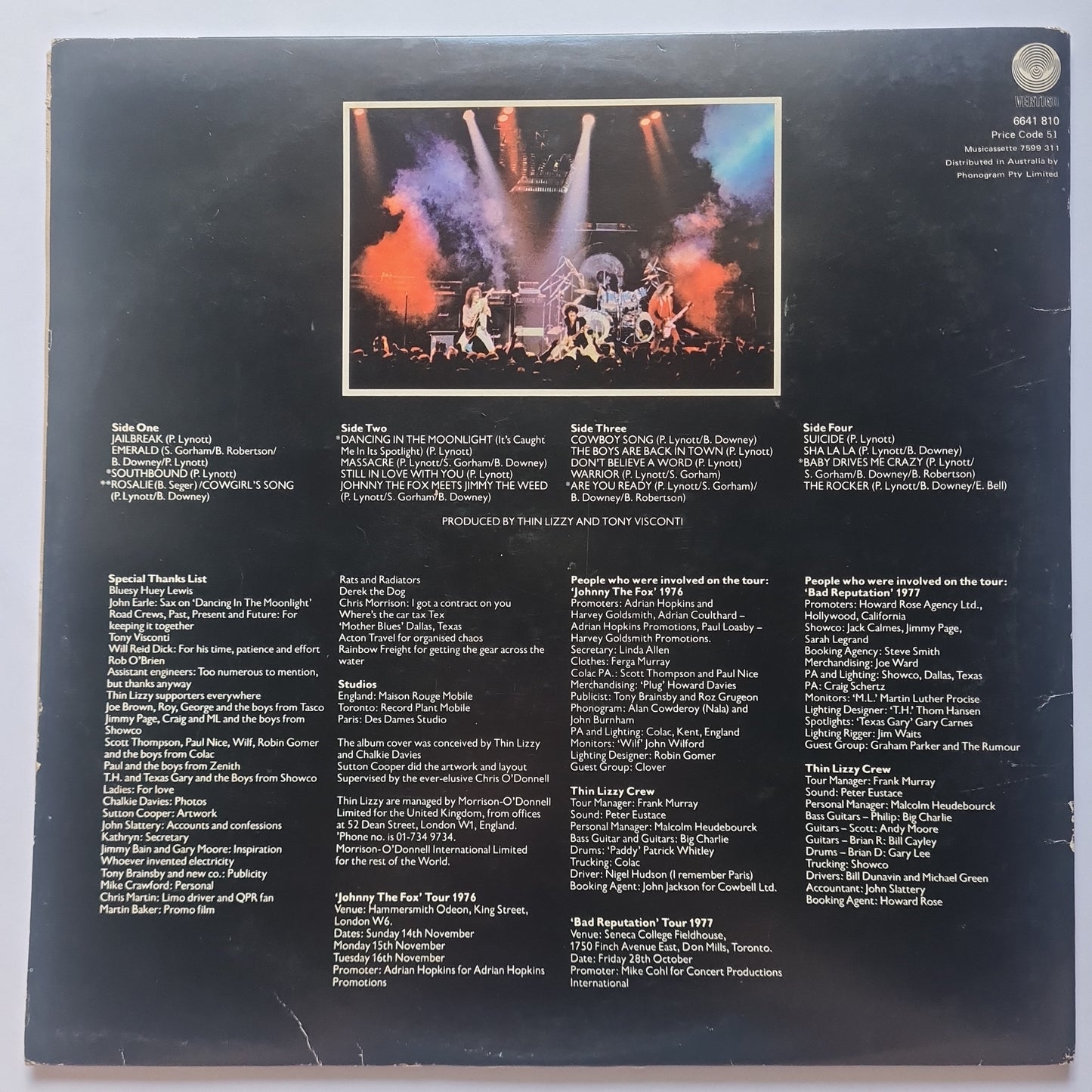 Thin Lizzy – Live & Dangerous - 1978 (2LP Gatefold Album) - Vinyl Record