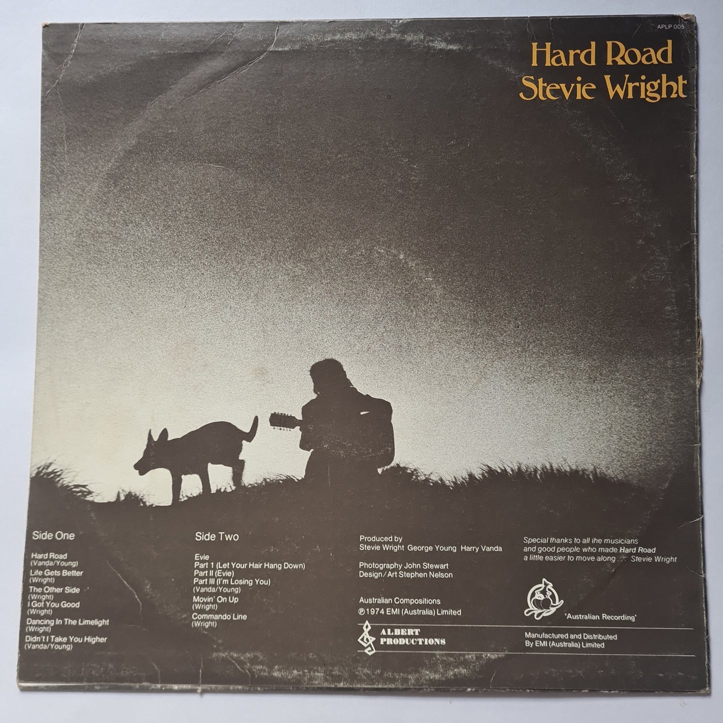 Stevie Wright – Hard Road (Includes The Hit EVIE parts 1,2&3) - 1974 - Vinyl Record