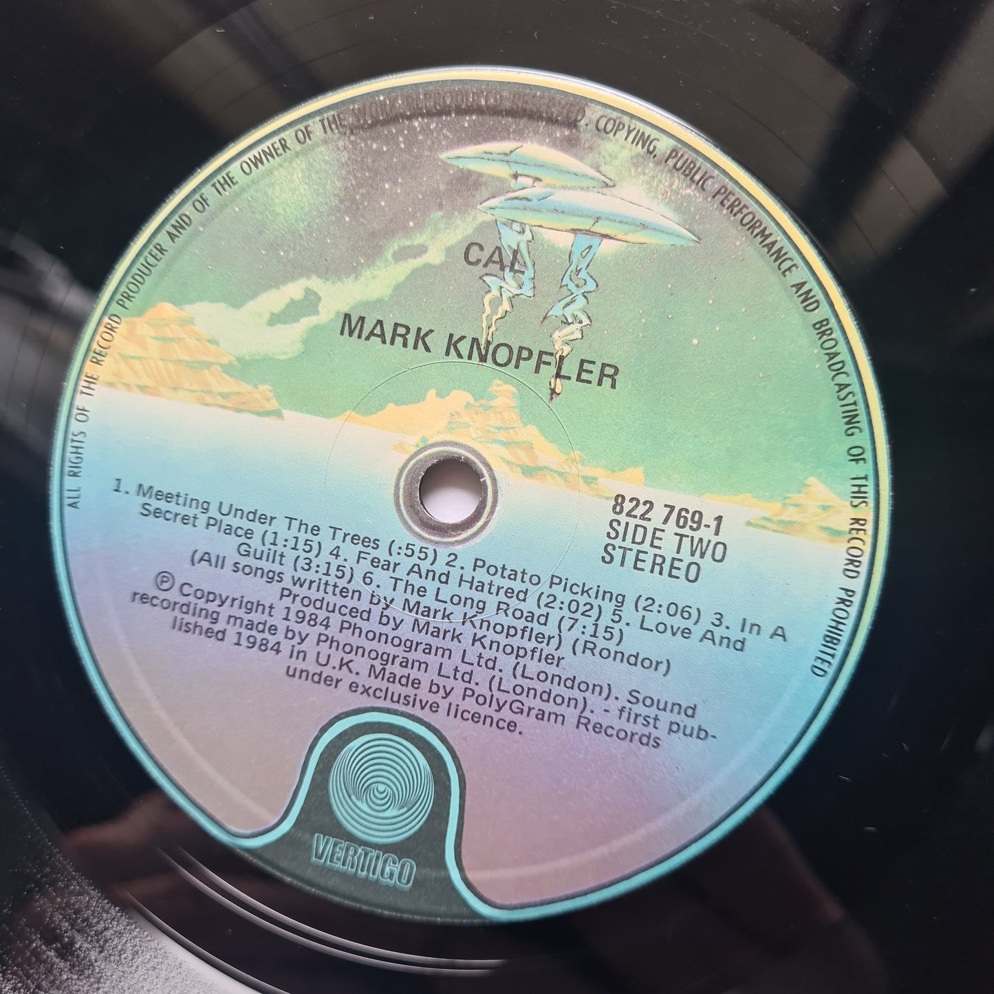 Mark Knopfler (Dire Straits) – Music By Mark Knopfler From The Film Cal (Soundtrack) - 1984 - Vinyl Record (Copy)