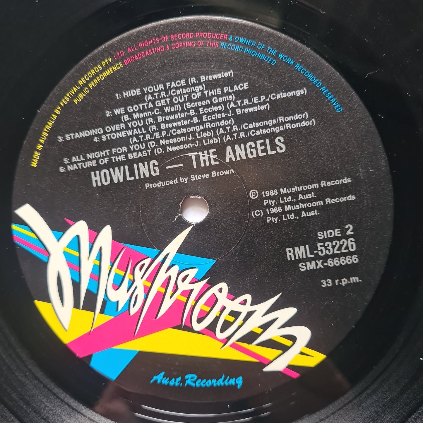 The Angels – Howling - 1986 - Vinyl Record