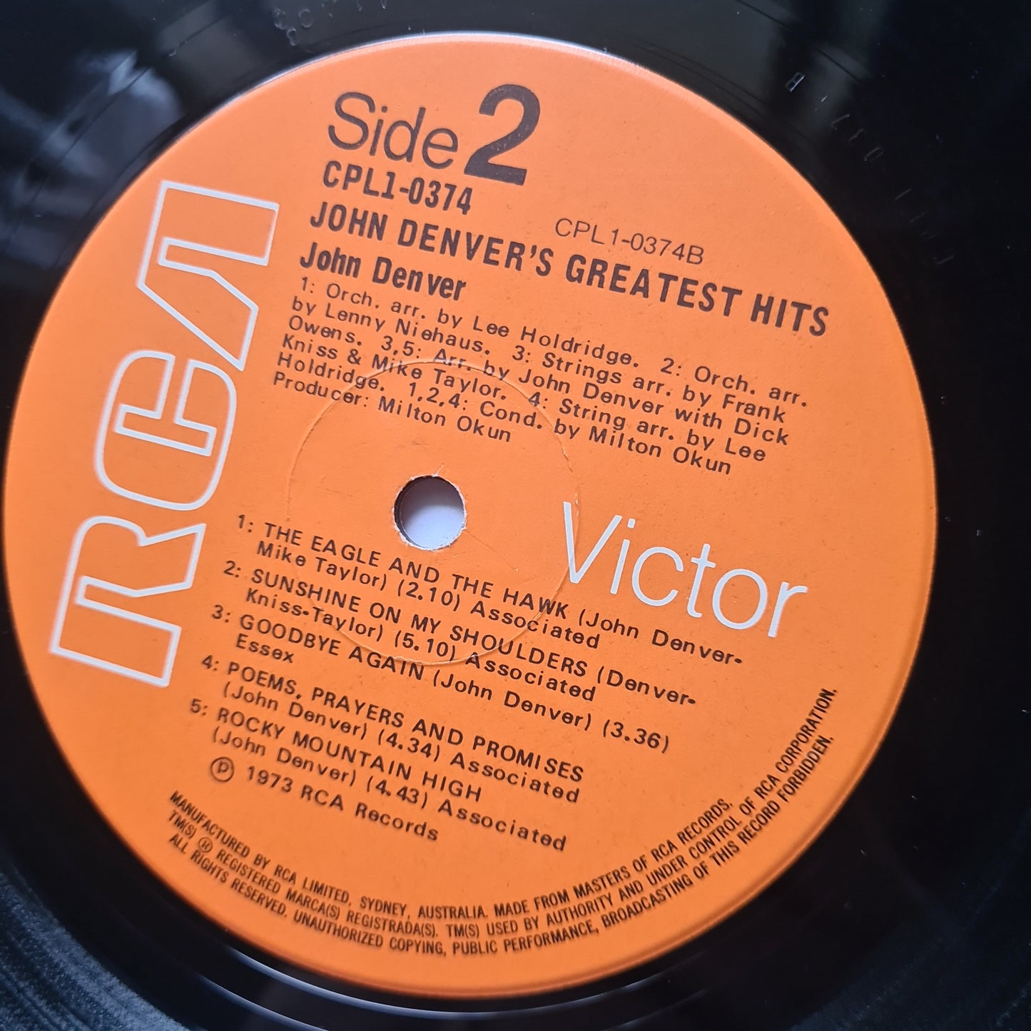 John Denver – John Denver's Greatest Hits - 1973 - Vinyl Record