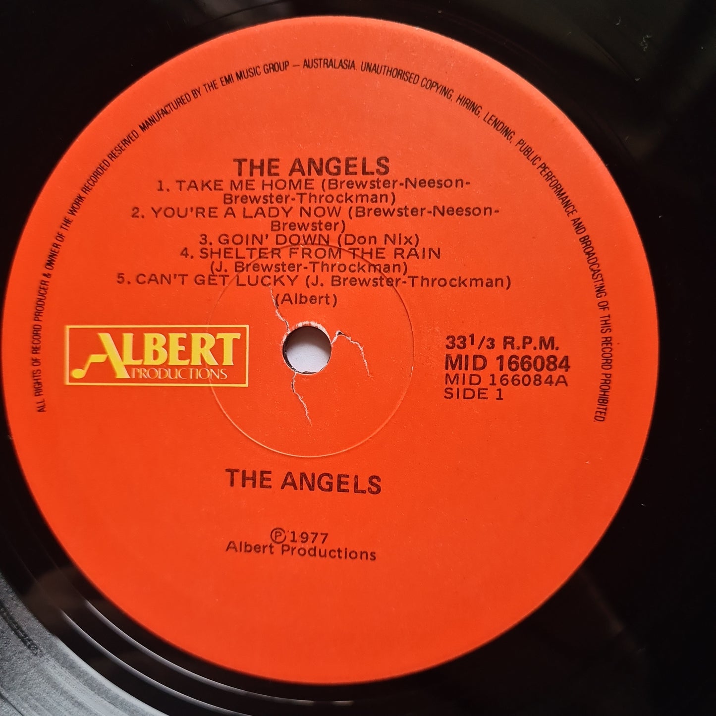 The Angels – The Angels - 1977 (1987 Red Label Pressing- Near Mint record looks Unplayed) - Vinyl Record