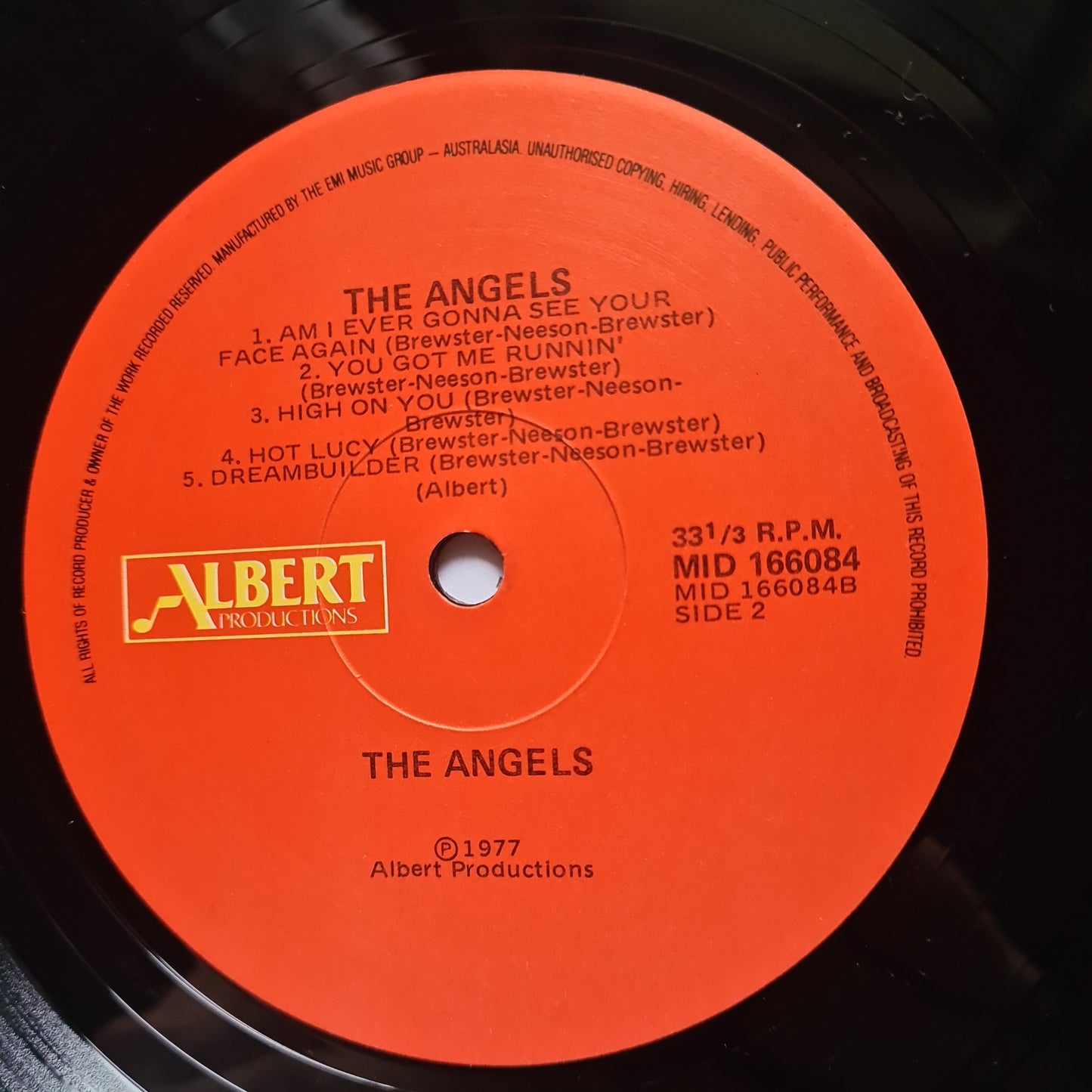 The Angels – The Angels - 1977 (1987 Red Label Pressing- Near Mint record looks Unplayed) - Vinyl Record