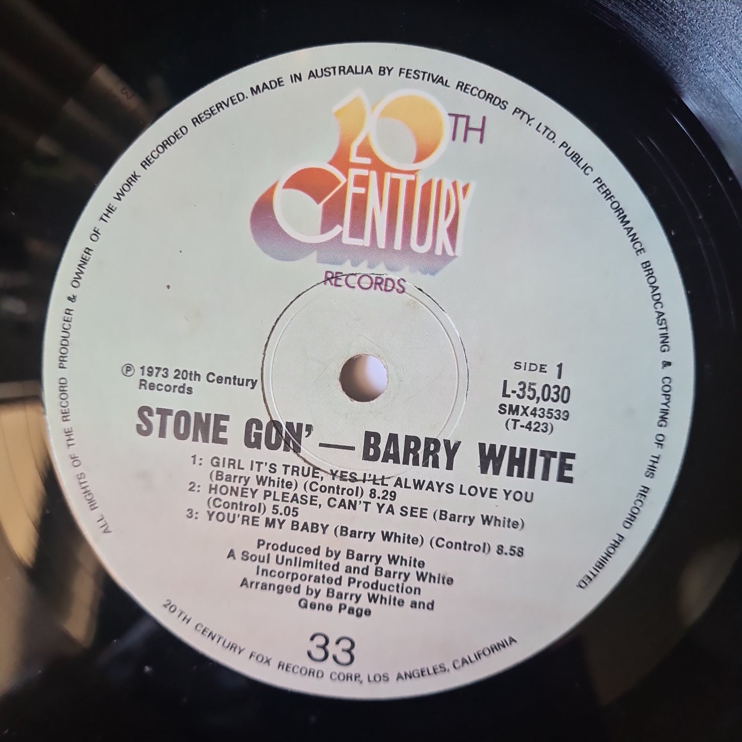 Barry White – Stone Gon' - 1974 - Vinyl Record