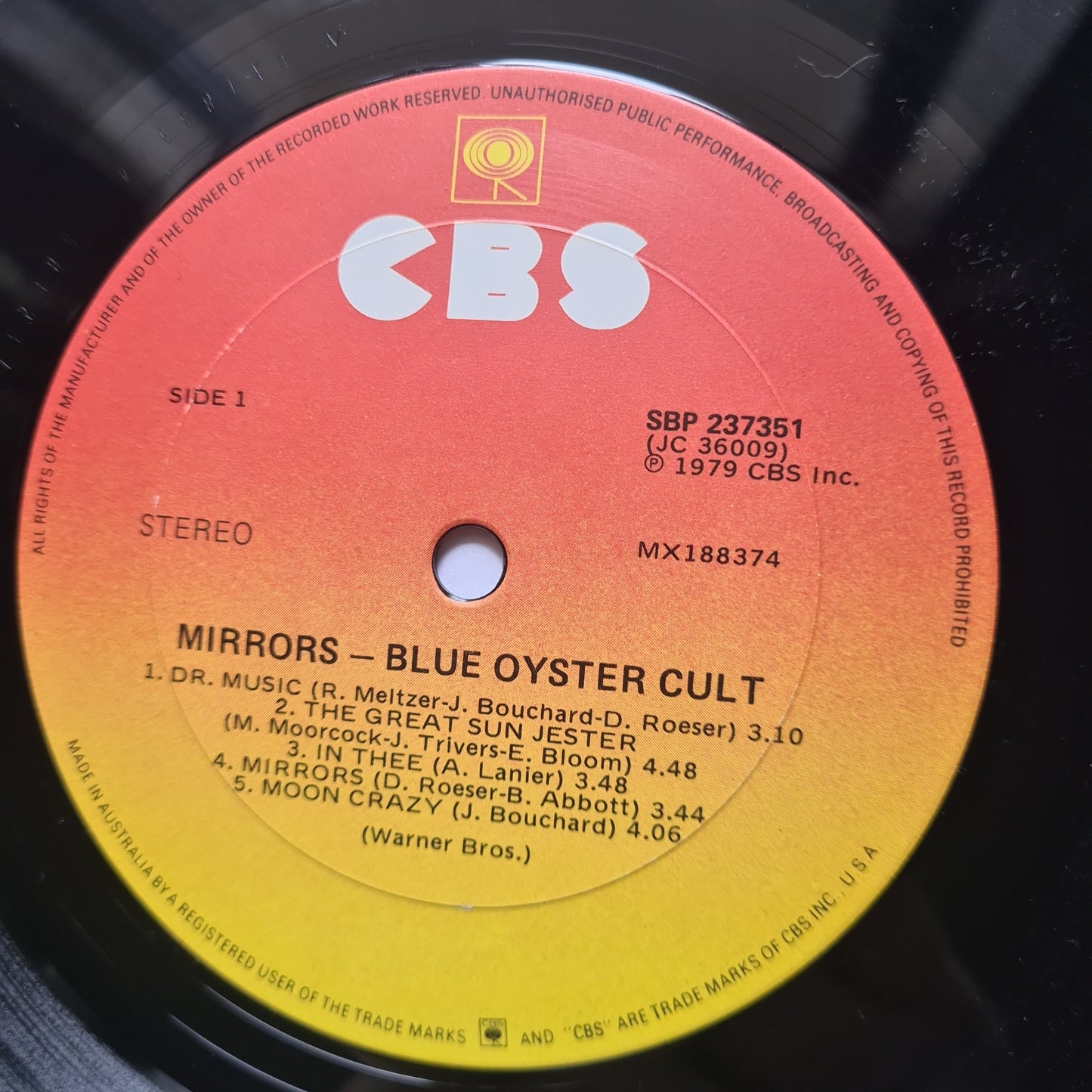 Blue Oyster Cult – Mirrors - 1979 - Vinyl Record