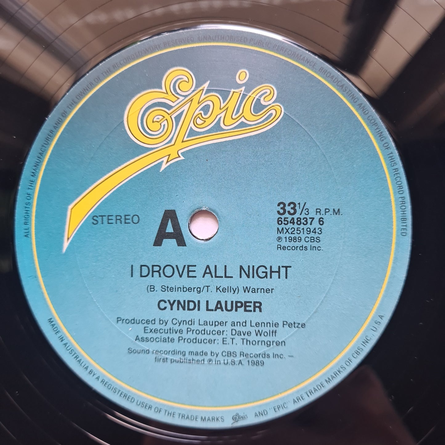 Cyndi Lauper – I Drove All Night - 1989 - 12inch Single Vinyl Record