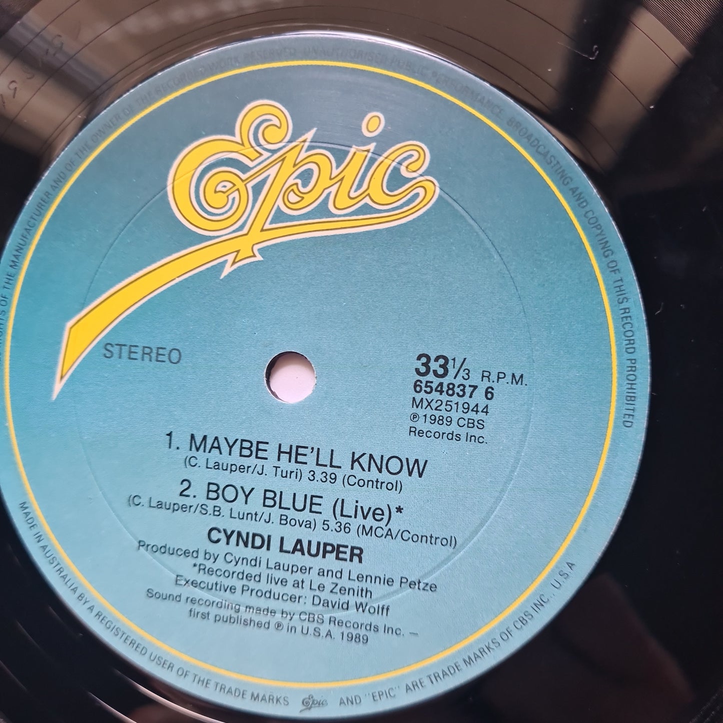 Cyndi Lauper – I Drove All Night - 1989 - 12inch Single Vinyl Record