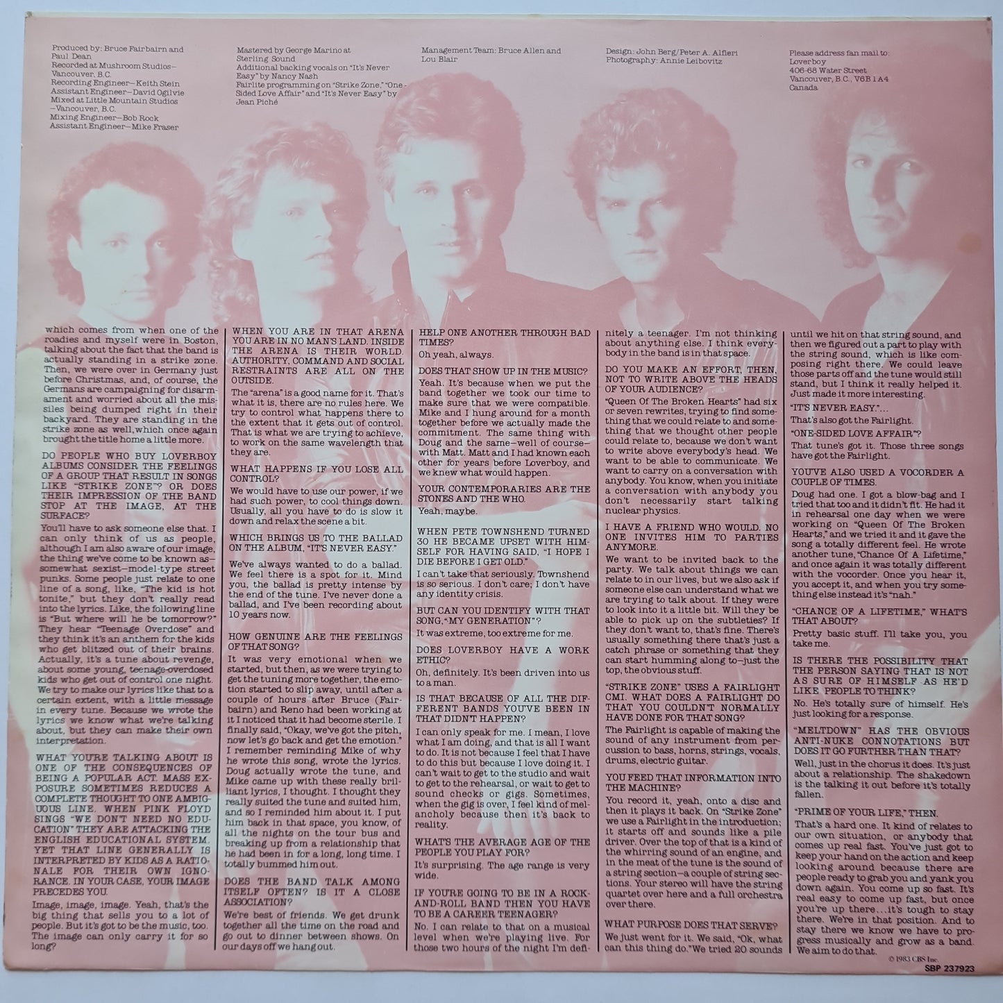 Loverboy – Keep It Up - 1983 - Vinyl Record