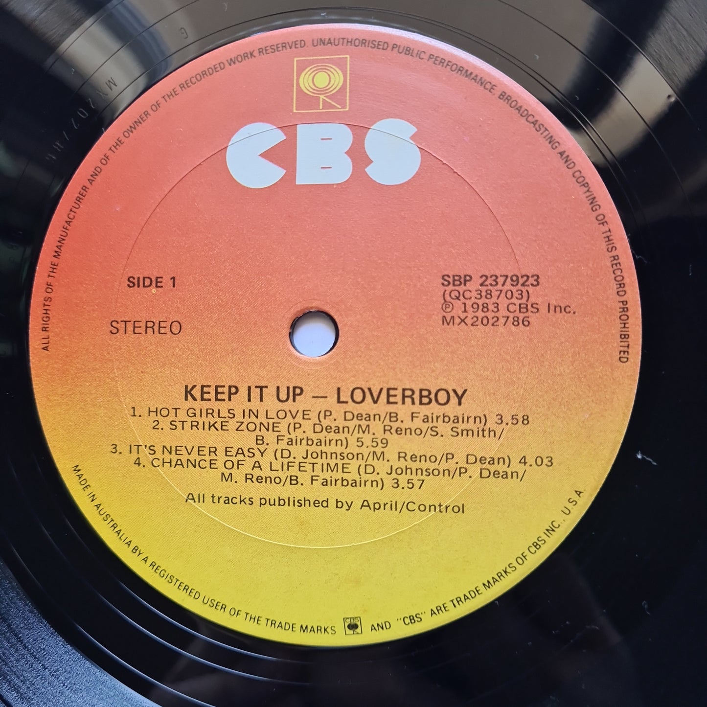 Loverboy – Keep It Up - 1983 - Vinyl Record