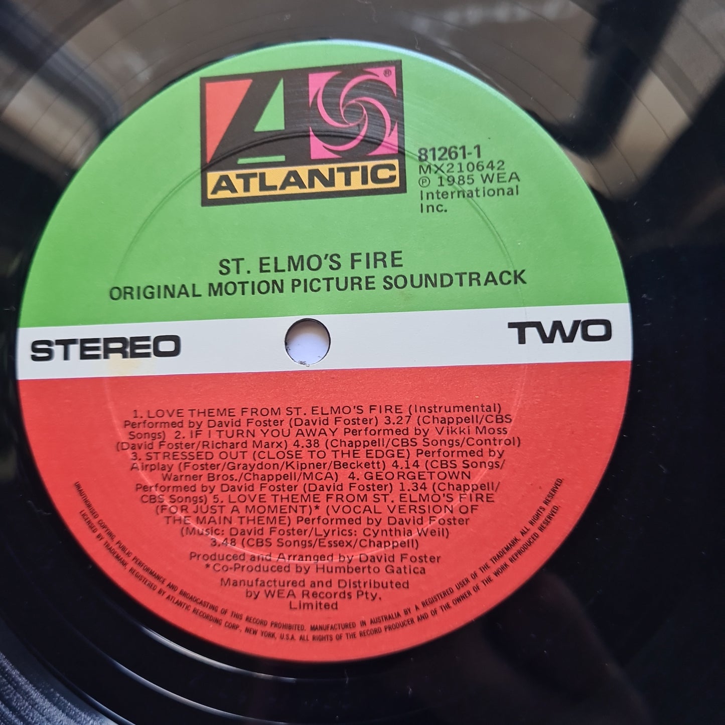St. Elmo's Fire – The Original Movie Soundtrack - 1985 - Vinyl Record