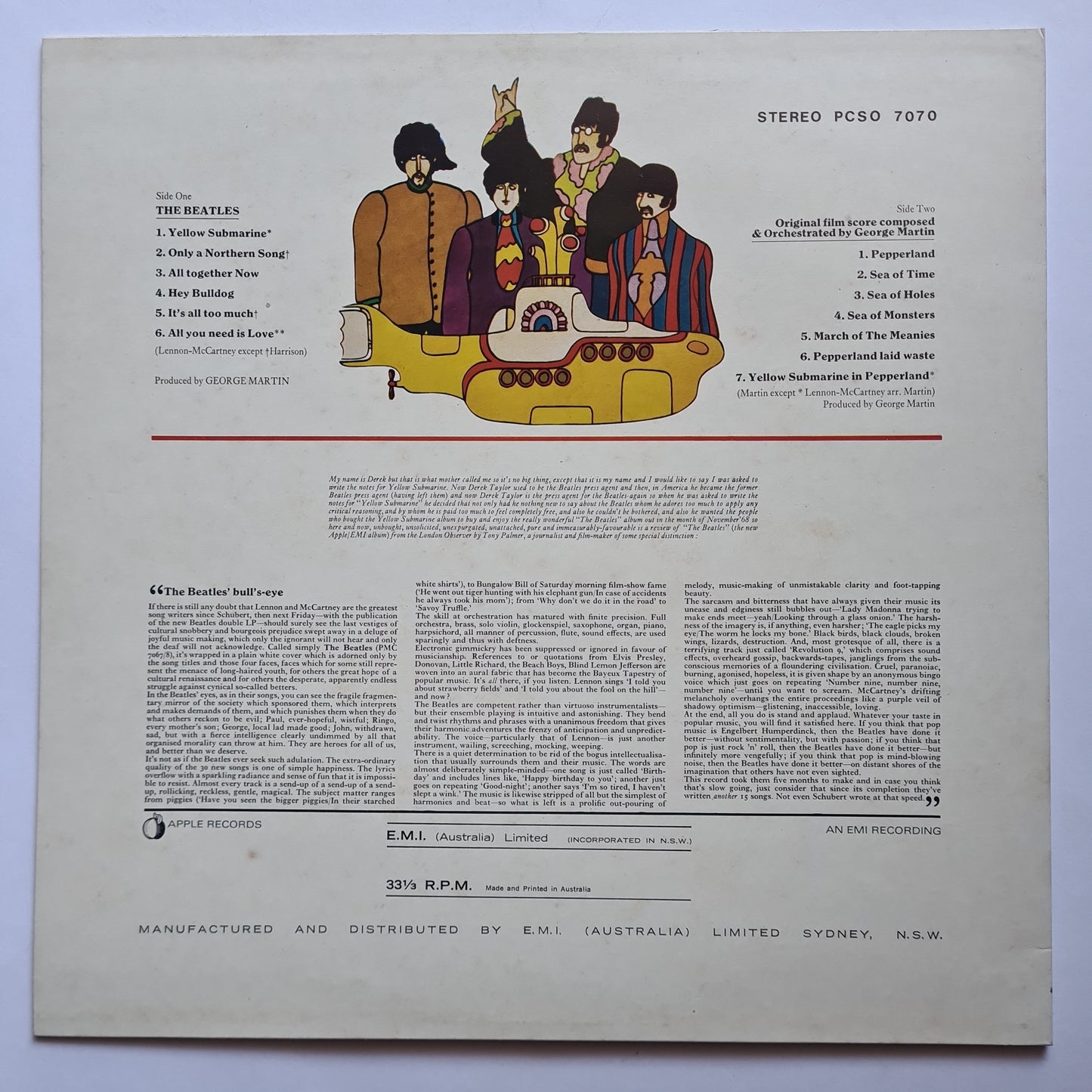 The Beatles – Yellow Submarine - 1969 (1978 Australian Pressing) - Vinyl Record