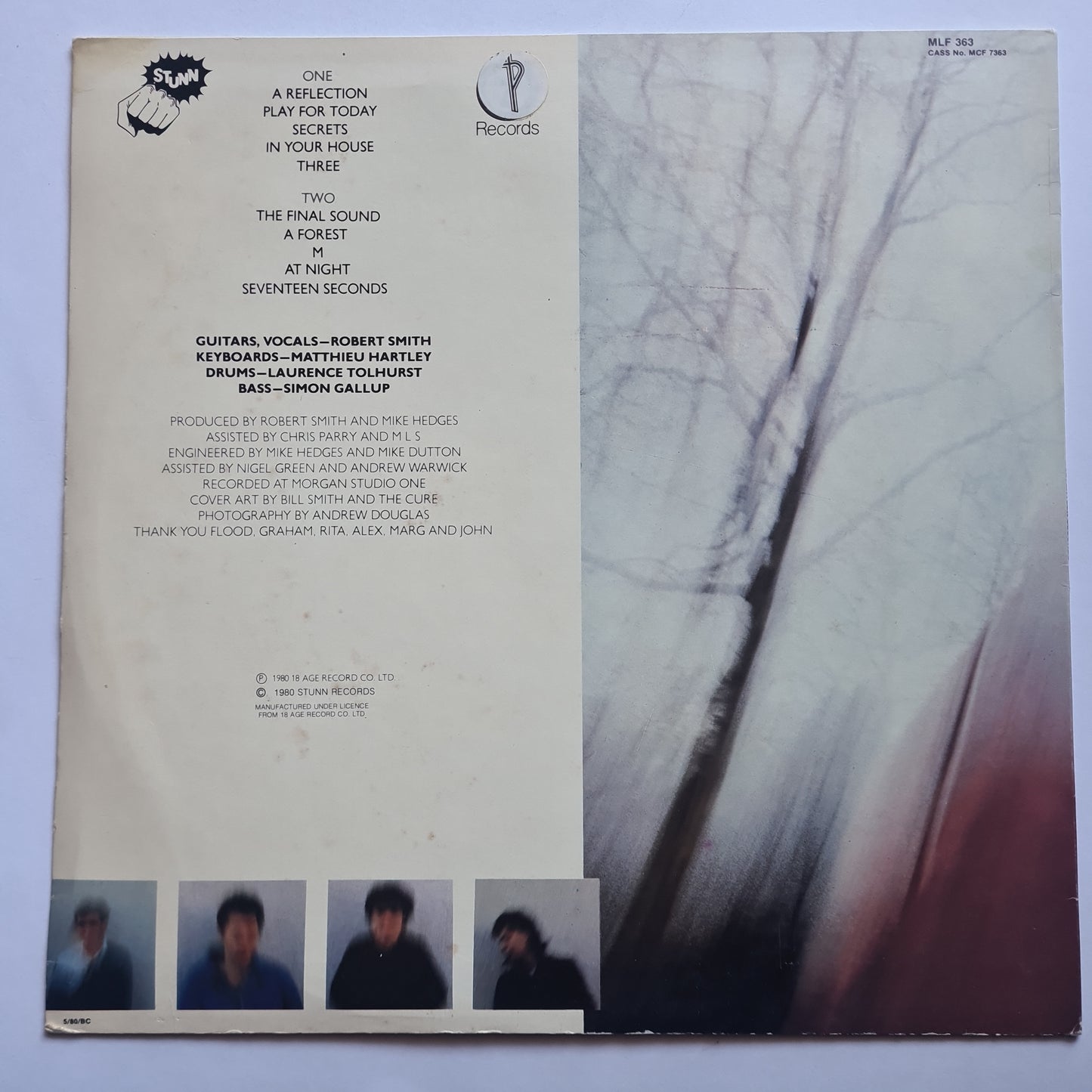 The Cure – Seventeen Seconds - 1980 - Vinyl Record