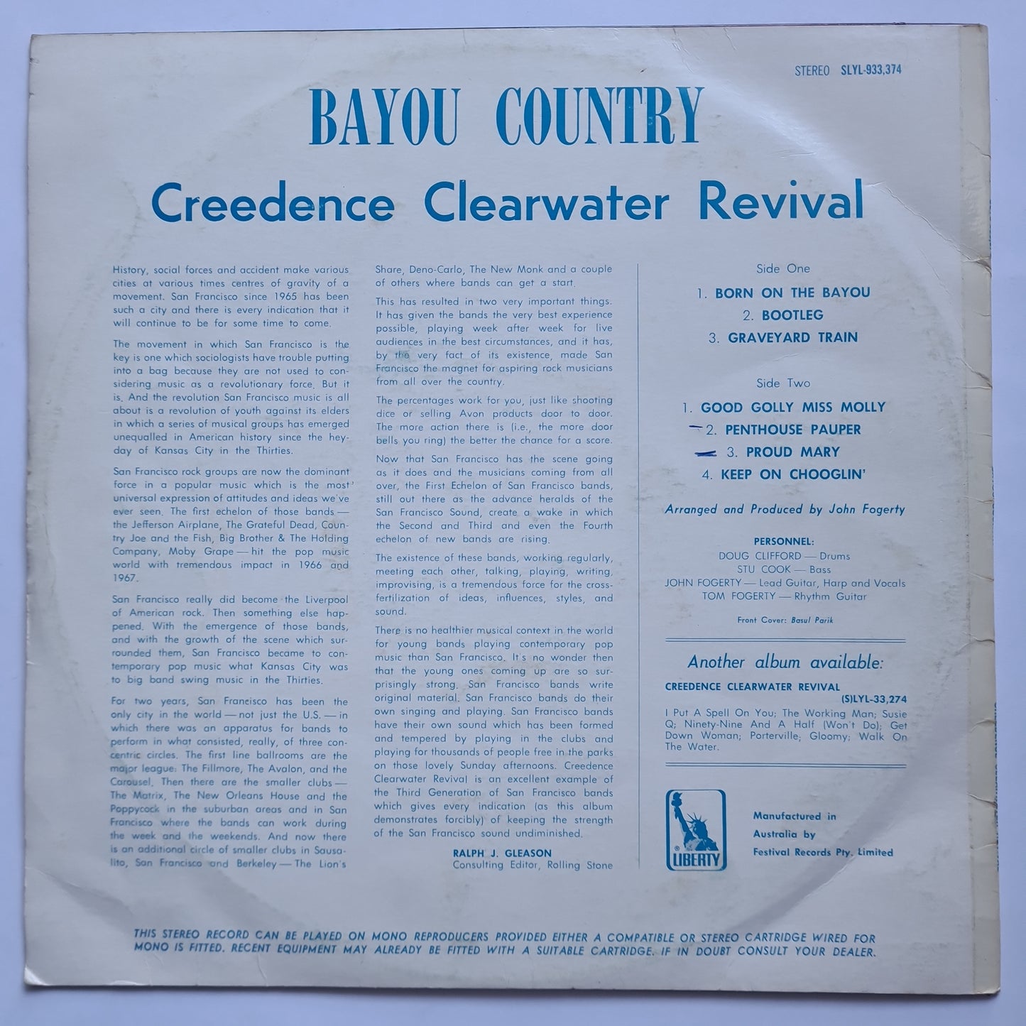 Creedence Clearwater Revival – Bayou Country - 1971 - Vinyl Record