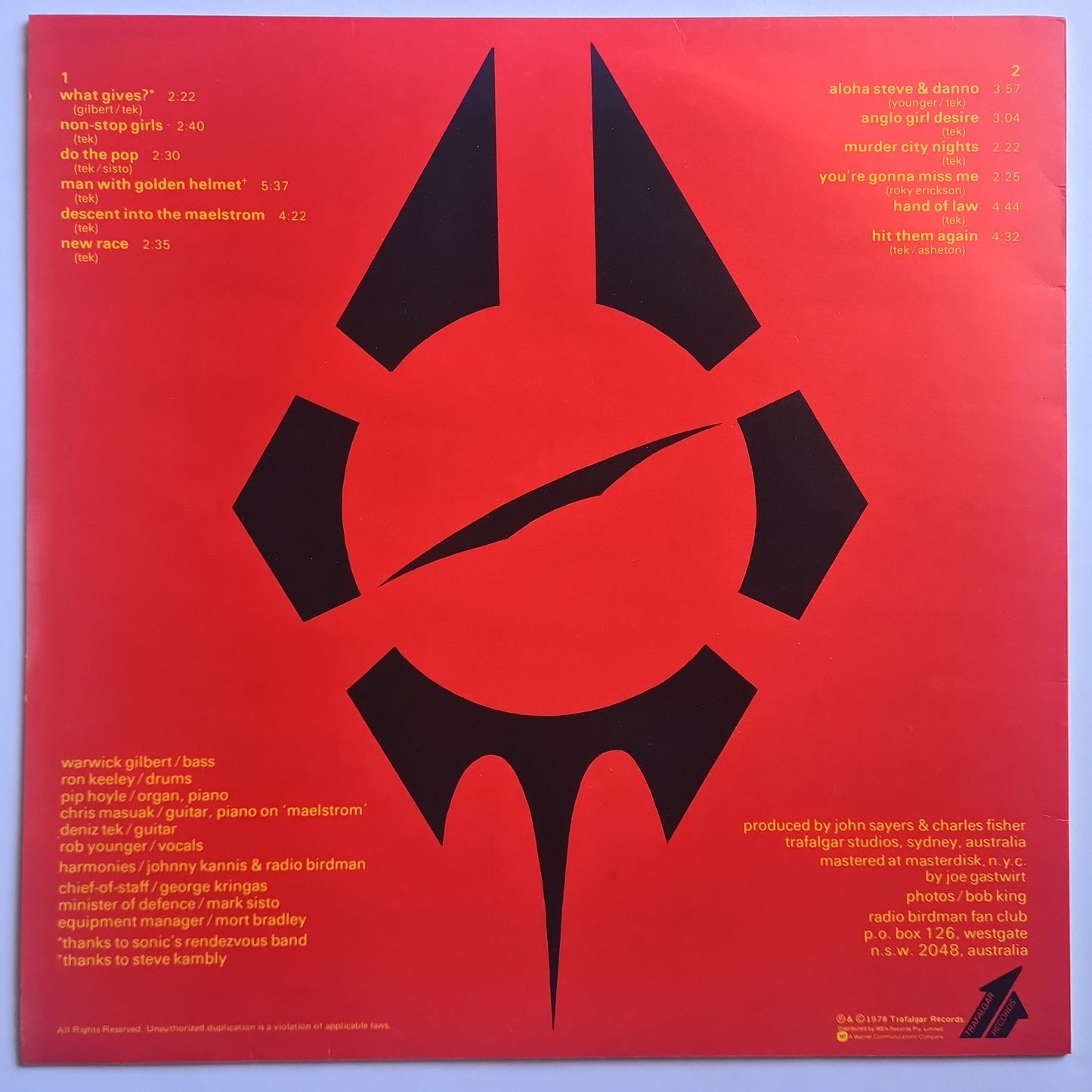 Radio Birdman - Radios Appear - 1977 - (1978 Alternate cover Australian pressing) Vinyl Record