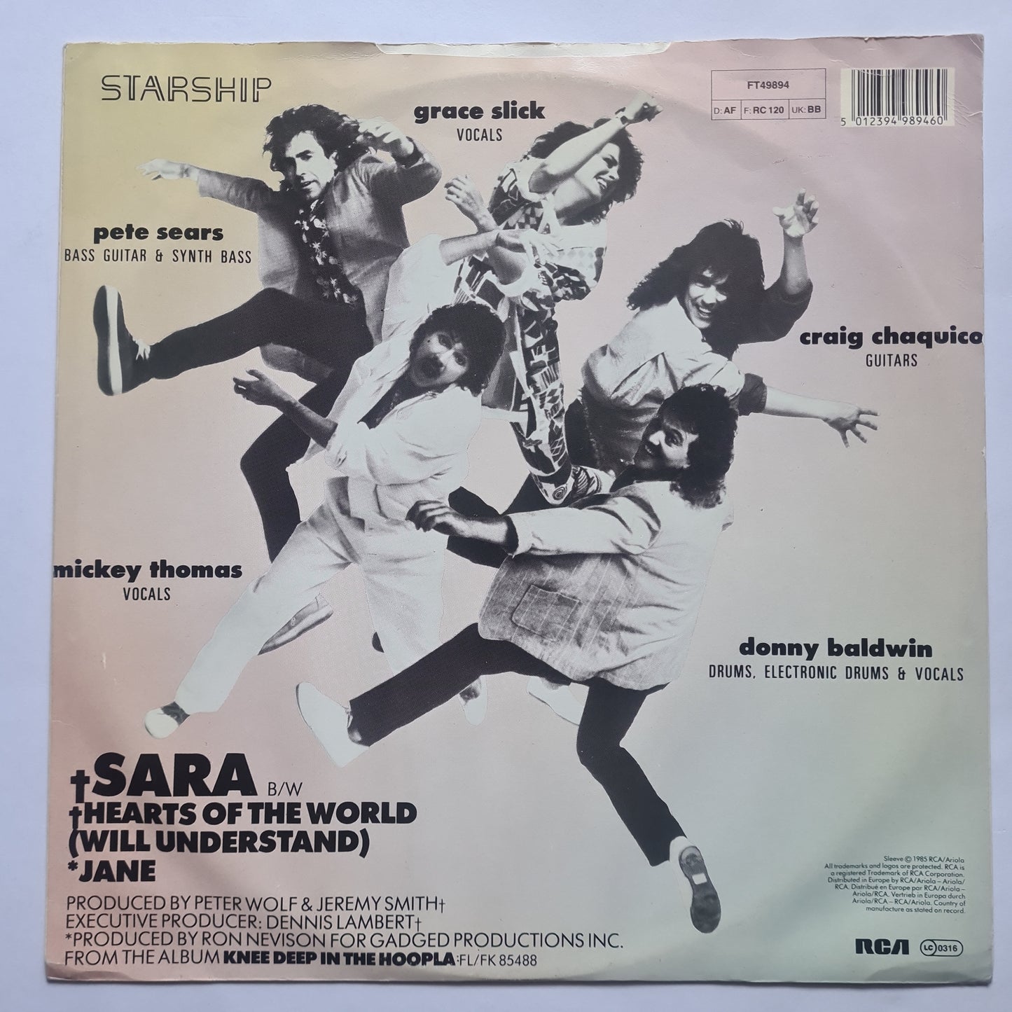 Starship – Sara (12inch Single) - 1985 - Vinyl Record