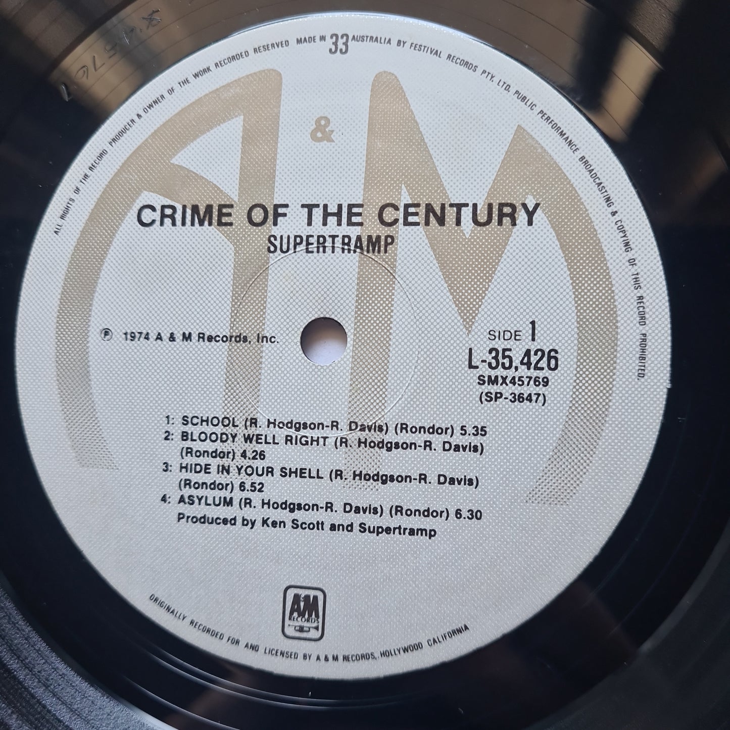 Supertramp – Crime Of The Century - 1975 - Vinyl Record